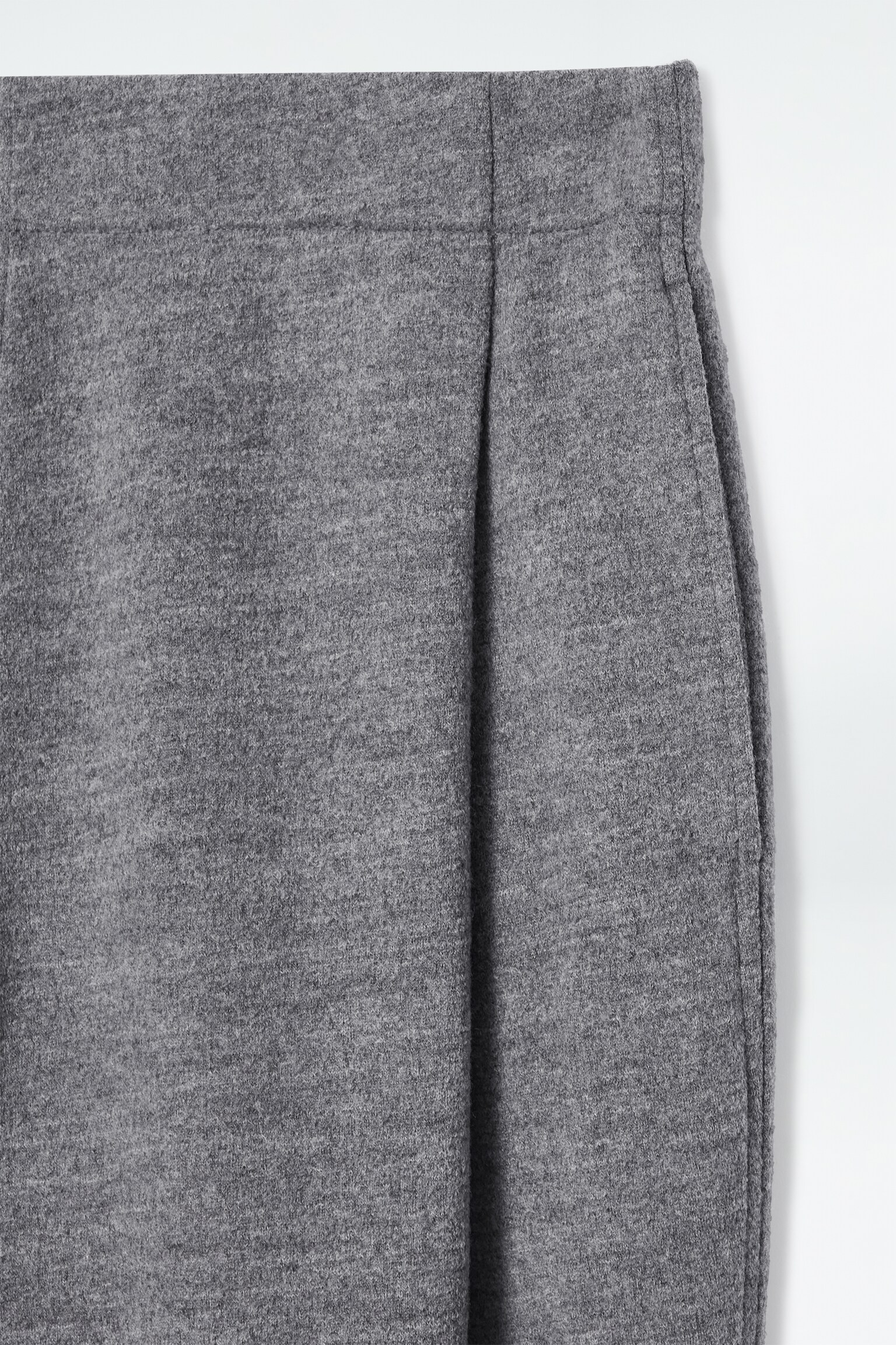 BOILED-WOOL BARREL-LEG TROUSERS - GREY MÉLANGE/NAVY - 4