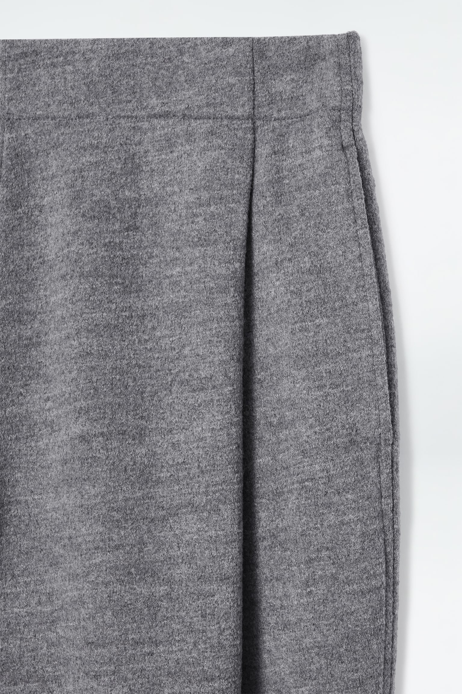 BOILED-WOOL BARREL-LEG TROUSERS - GREY MÉLANGE - 4