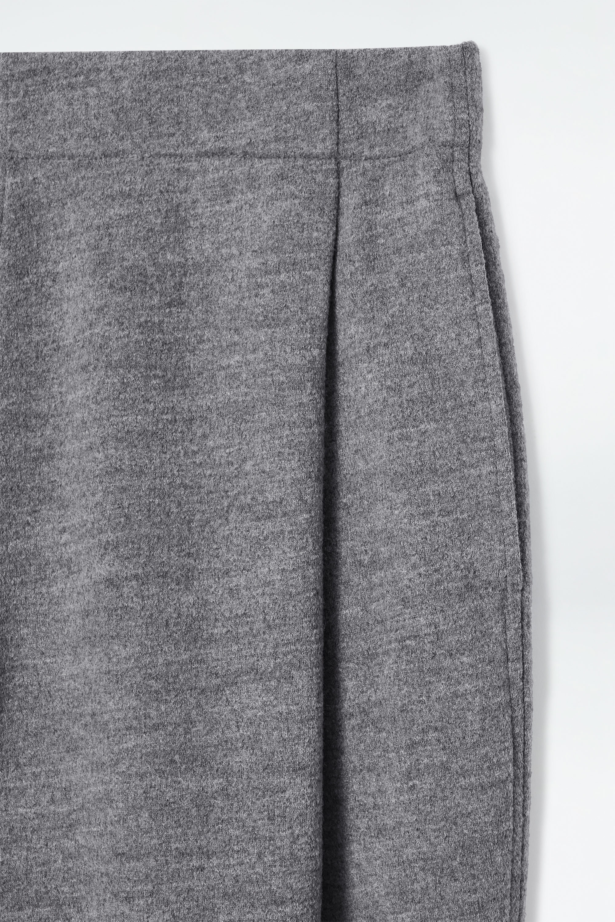 ボトムスその他 QUELLEDUE Grey melange wool trousers BOILED-WOOL BARREL-LEG TROUSERS - GREY MÉLANGE | COS