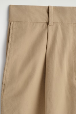 COTTON-TWILL TAPERED TROUSERS — BEIGE 5