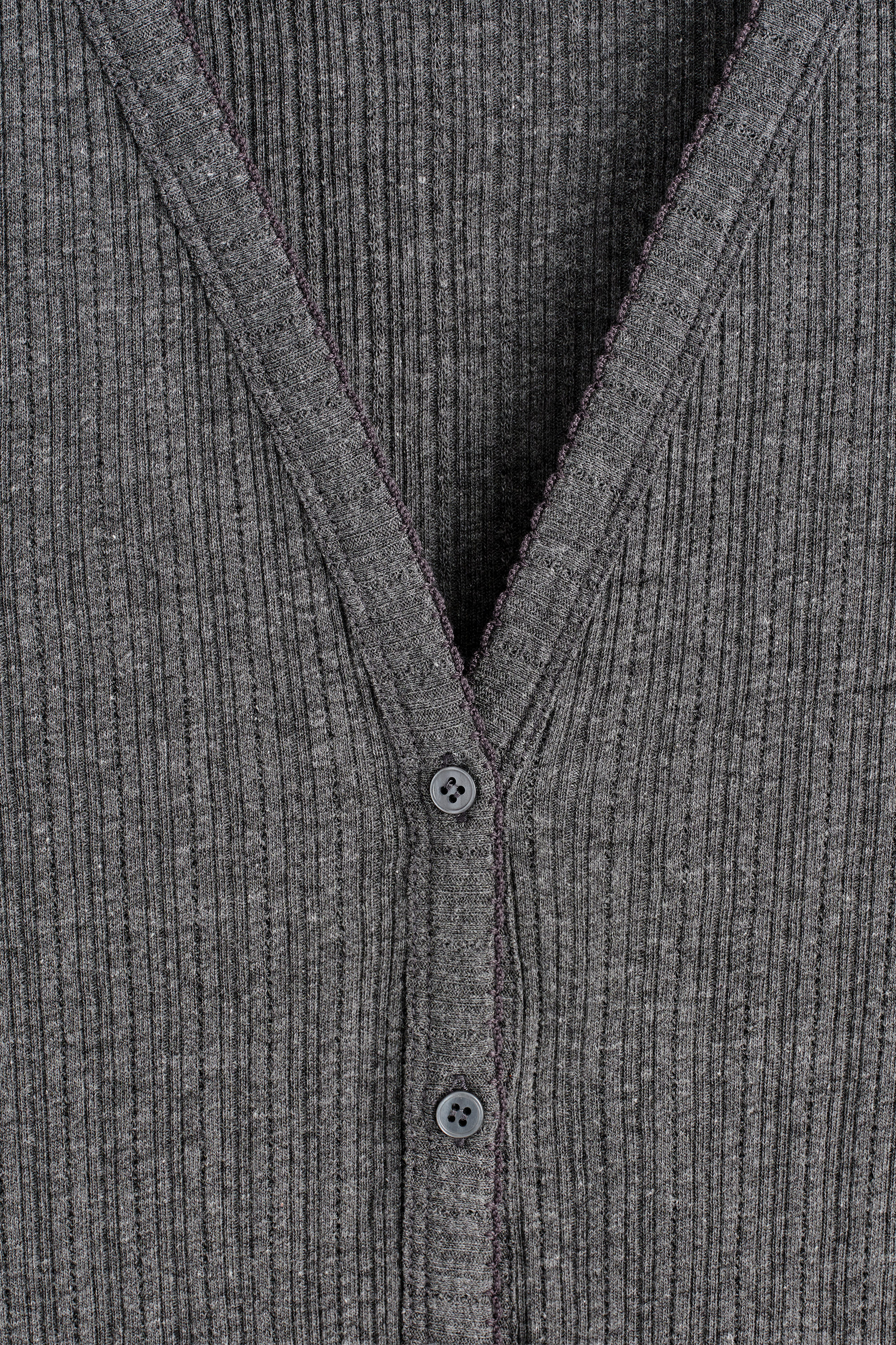 POINTELLE-KNIT SHORT-SLEEVED CARDIGAN - CHARCOAL | COS NL