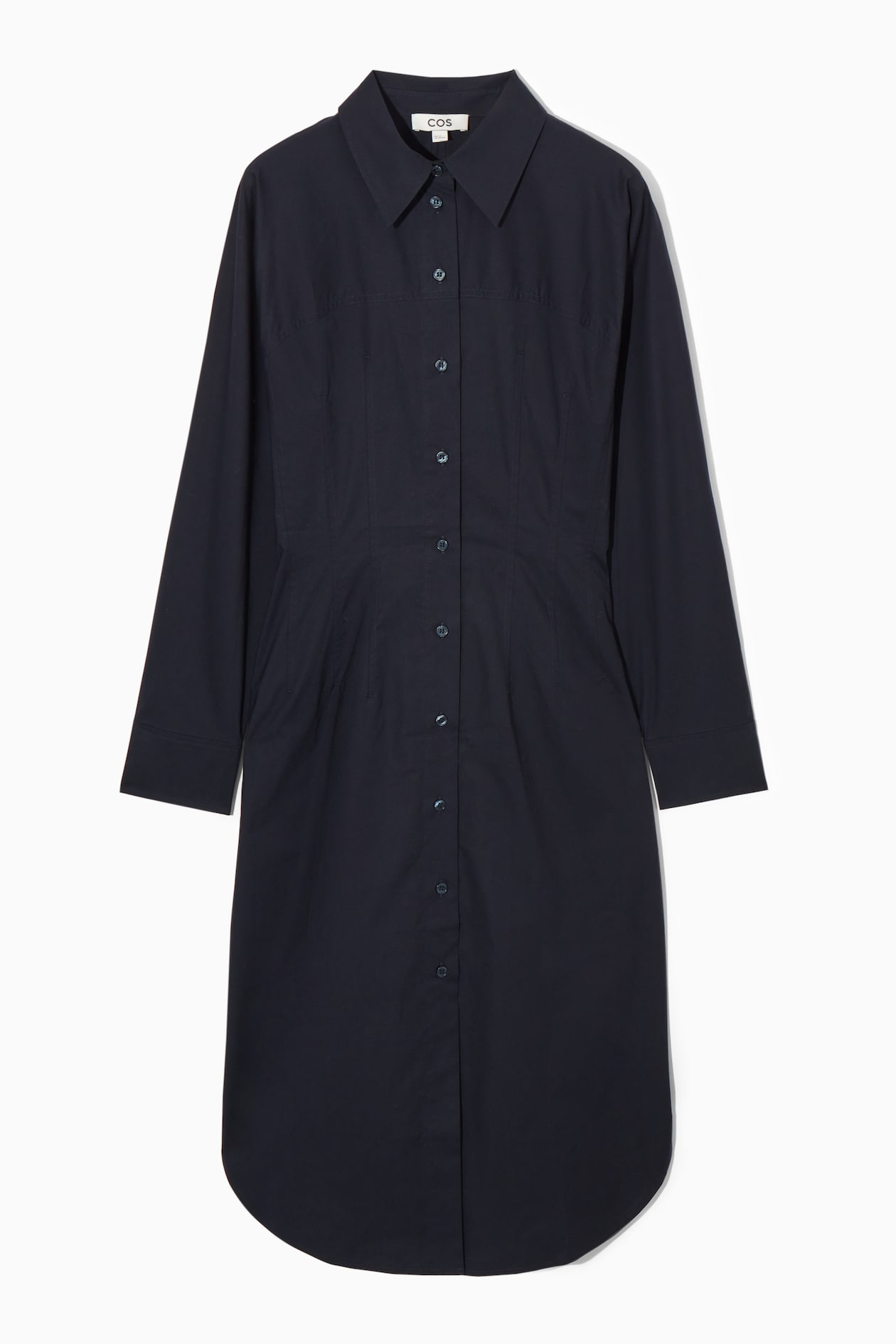 cos waisted midi shirt dress COS Waisted Midi Shirt Dress