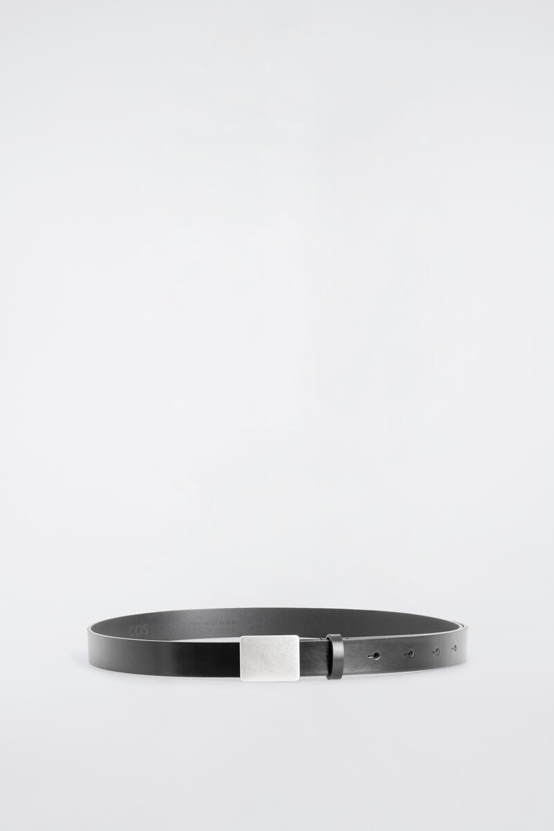 Metal-Buckle Leather Belt