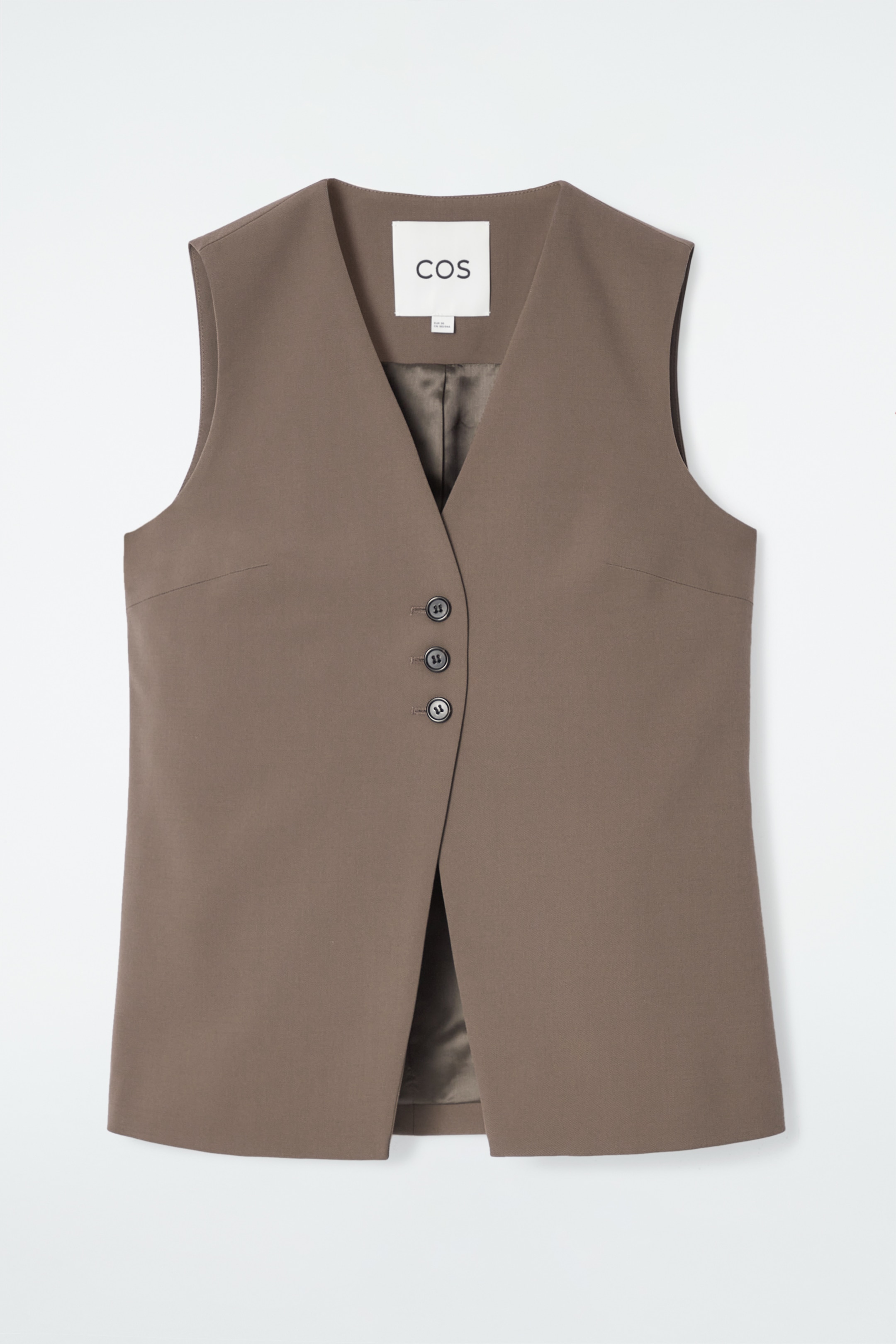 Agrandir l'image: LONG GILET DE TAILLEUR EN SERGÉ - TAUPE - FEMME | H&M CH 1
