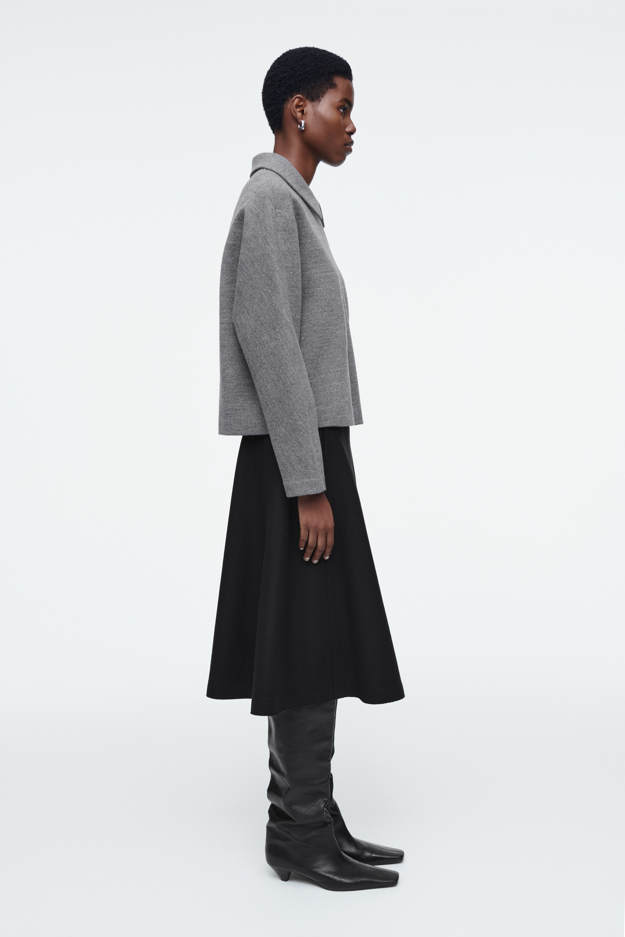 Agrandir l'image: CARDIGAN ZIPPÉ EN LAINE BOUILLIE - GRIS CHINÉ - FEMME | H&M CH 3