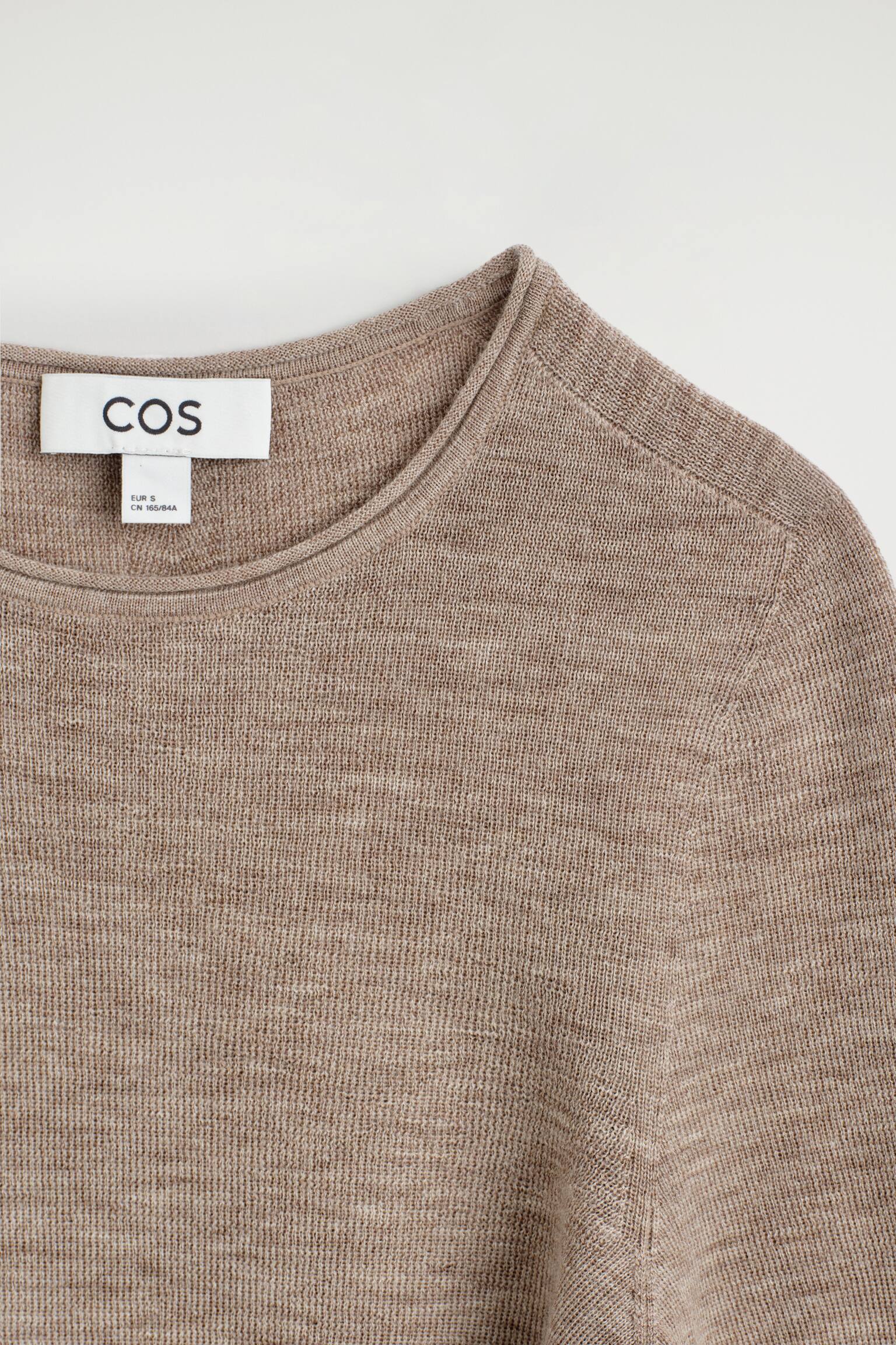 NAHTLOSES LANGARMSHIRT AUS MERINOWOLLE - BEIGE MELIERT/ANTHRAZITGRAU MELIERT - 3