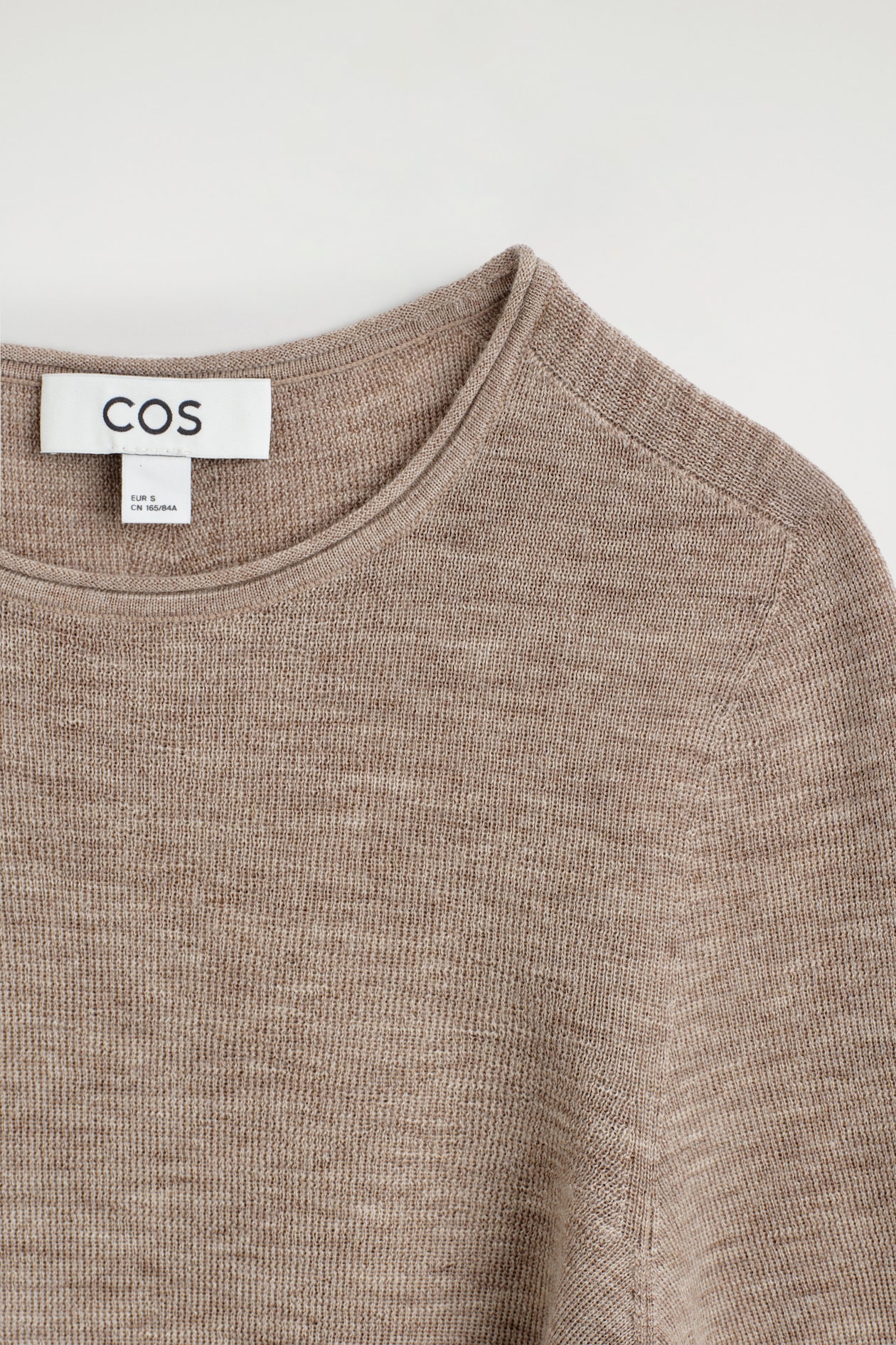 SEAMLESS MERINO WOOL LONG-SLEEVED TOP — BEIGE MÉLANGE