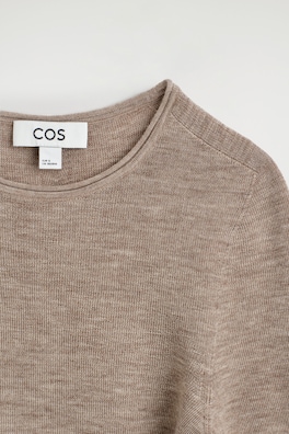 SEAMLESS MERINO WOOL LONG-SLEEVED TOP — BEIGE MÉLANGE 4