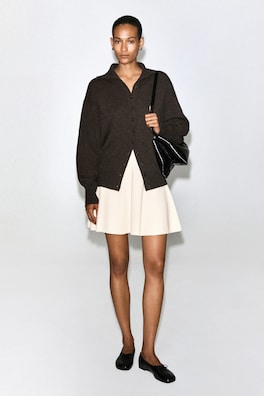 KNITTED FLARED MINI SKIRT — IVORY 2