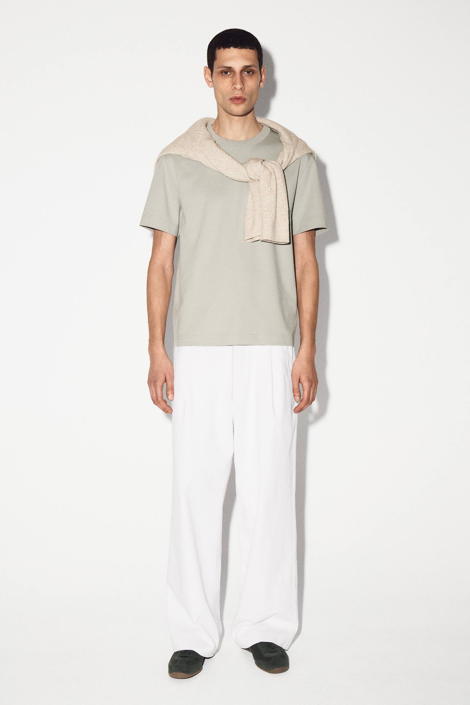 ТЕНИСКА ОТ ИНТЕРЛОК ПАМУК - СВЕТЛО СИВО/ТЪМНОСИН/БЯЛО/ЧЕРНО/ТЪМНОСИН / БЯЛО / НА РАЙЕ - 3