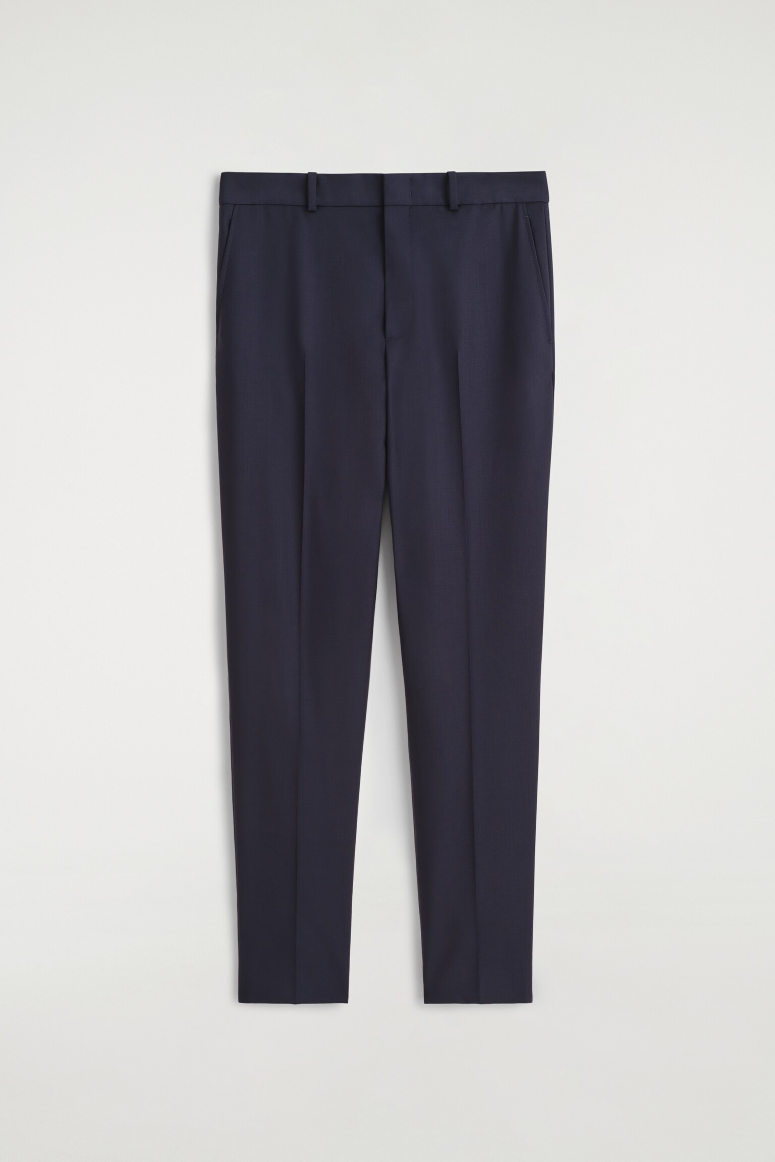 PANTALON DE COSTUME DROIT EN LAINE - BLEU MARINE - 2