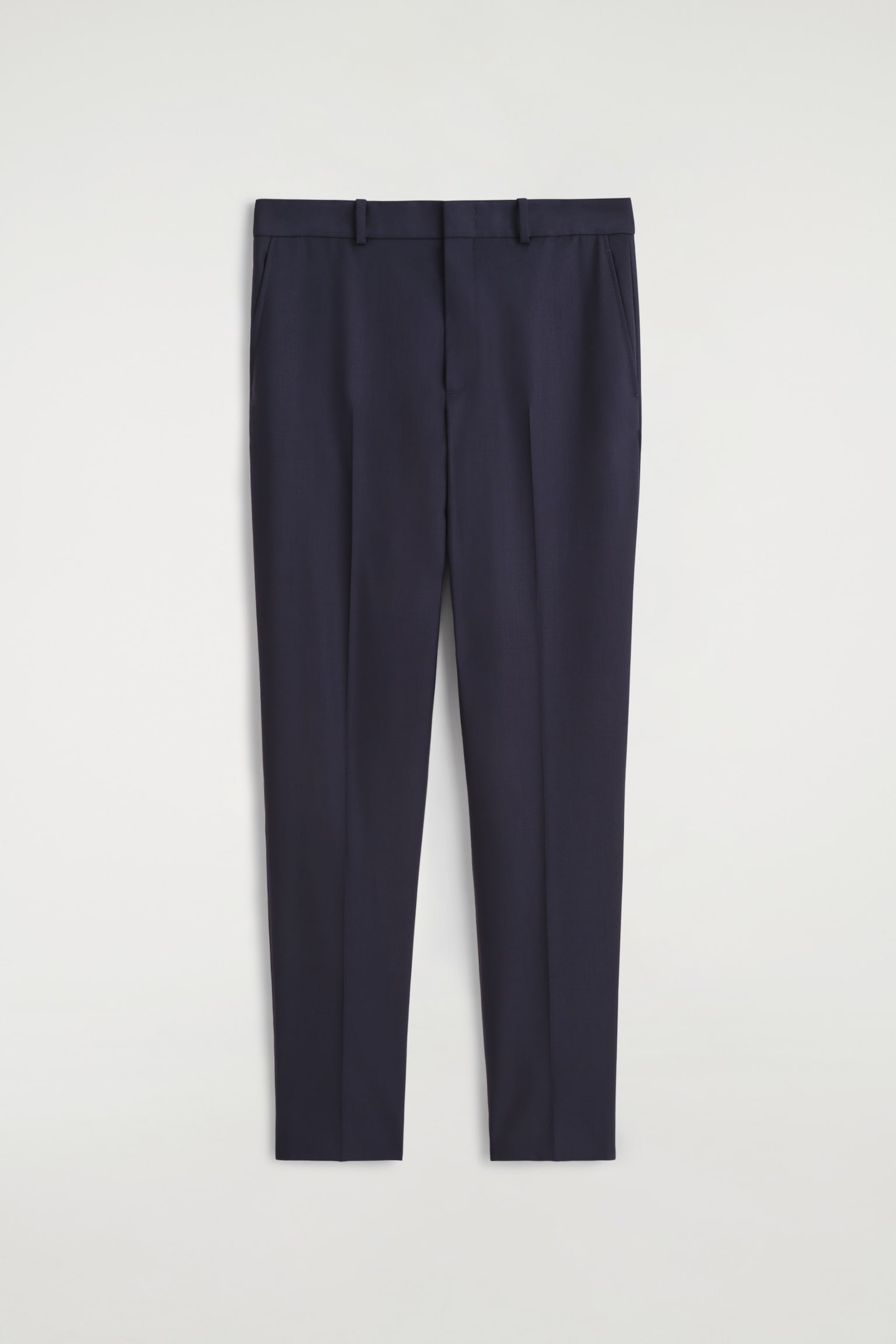 PANTALÓN DE TRAJE RECTO DE LANA - NAVY - 2