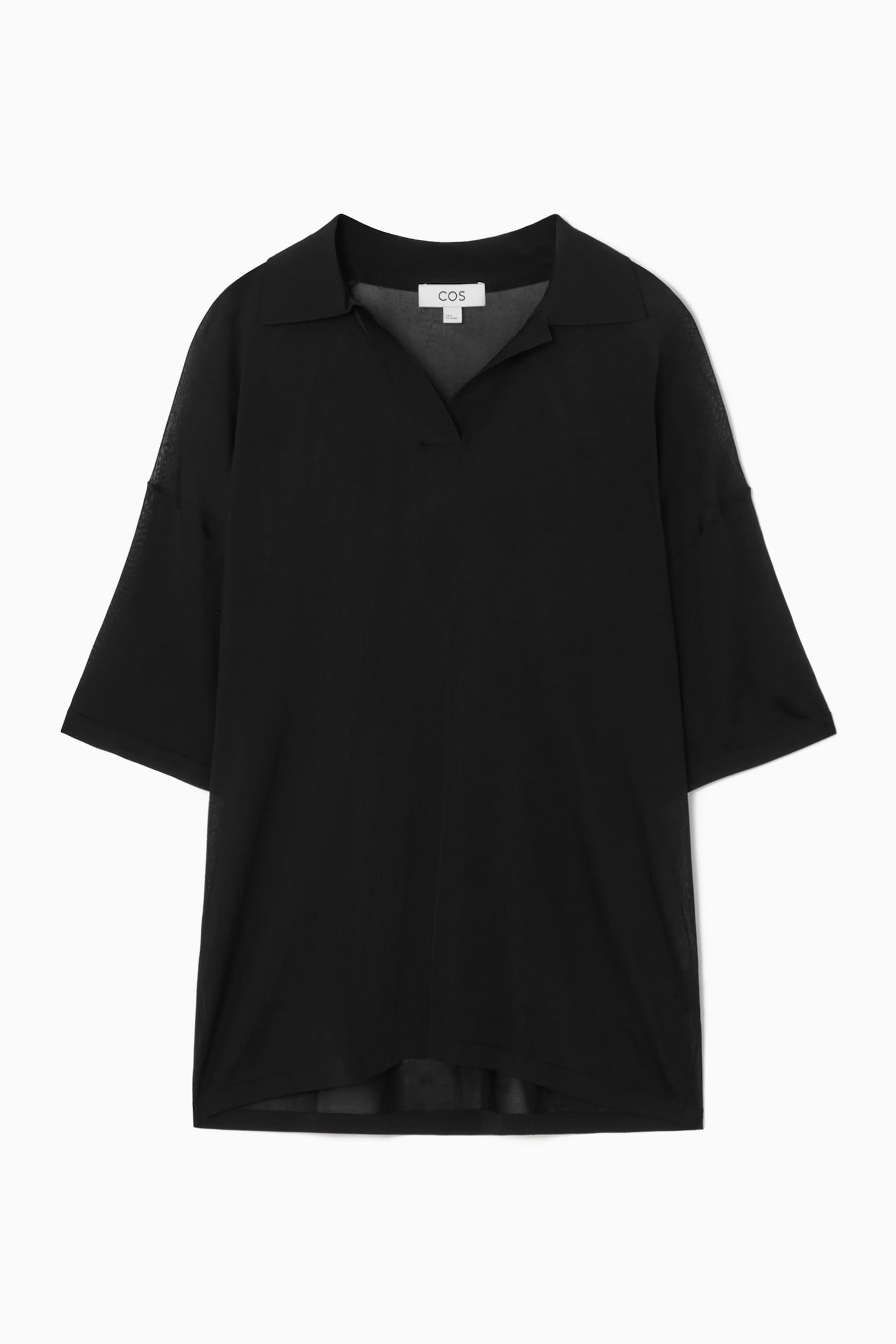 OVERSIZED POLO SHIRT - BLACK