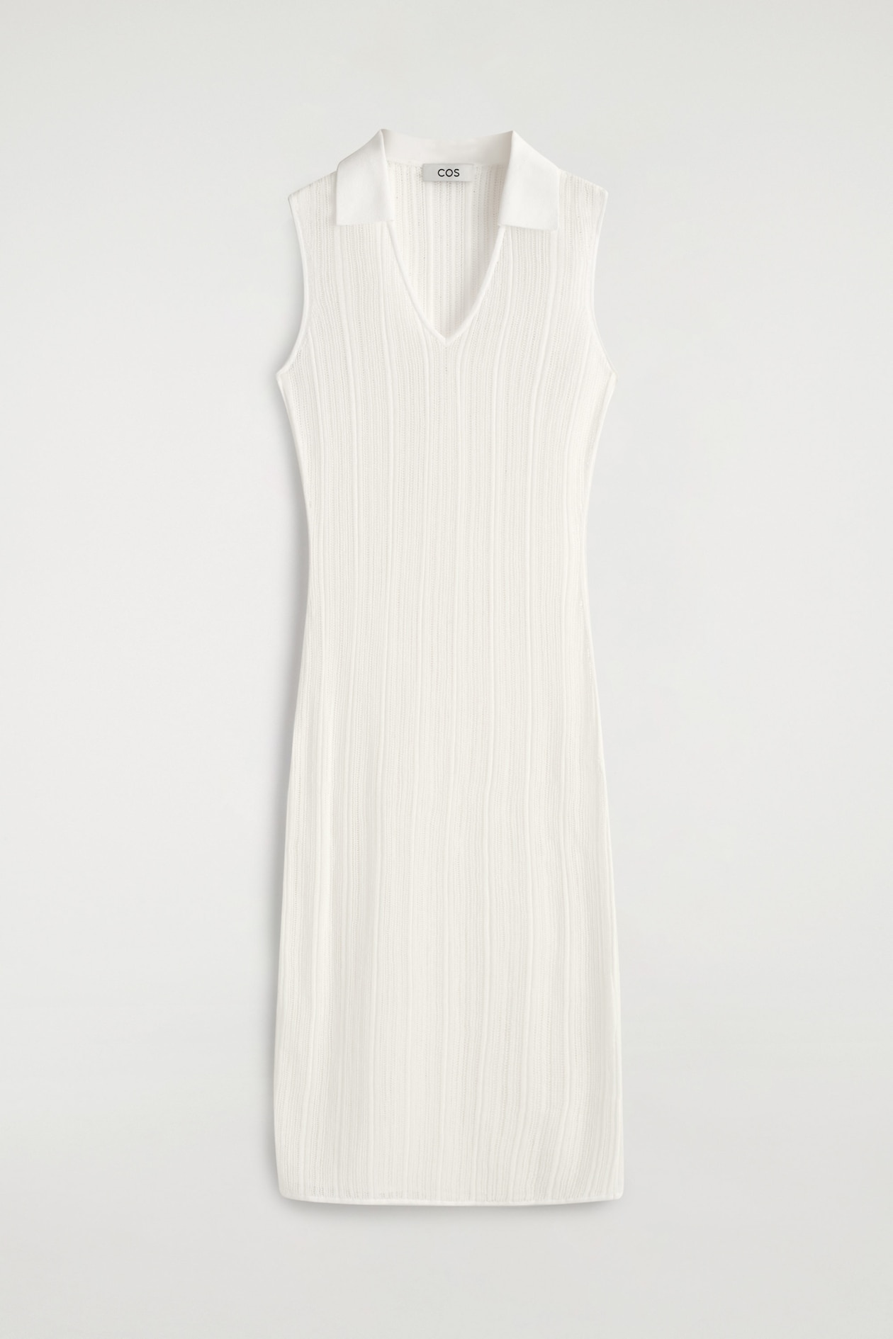 cos knit dress COS Women's Sheer Lace Knit Dress in White | Cotton