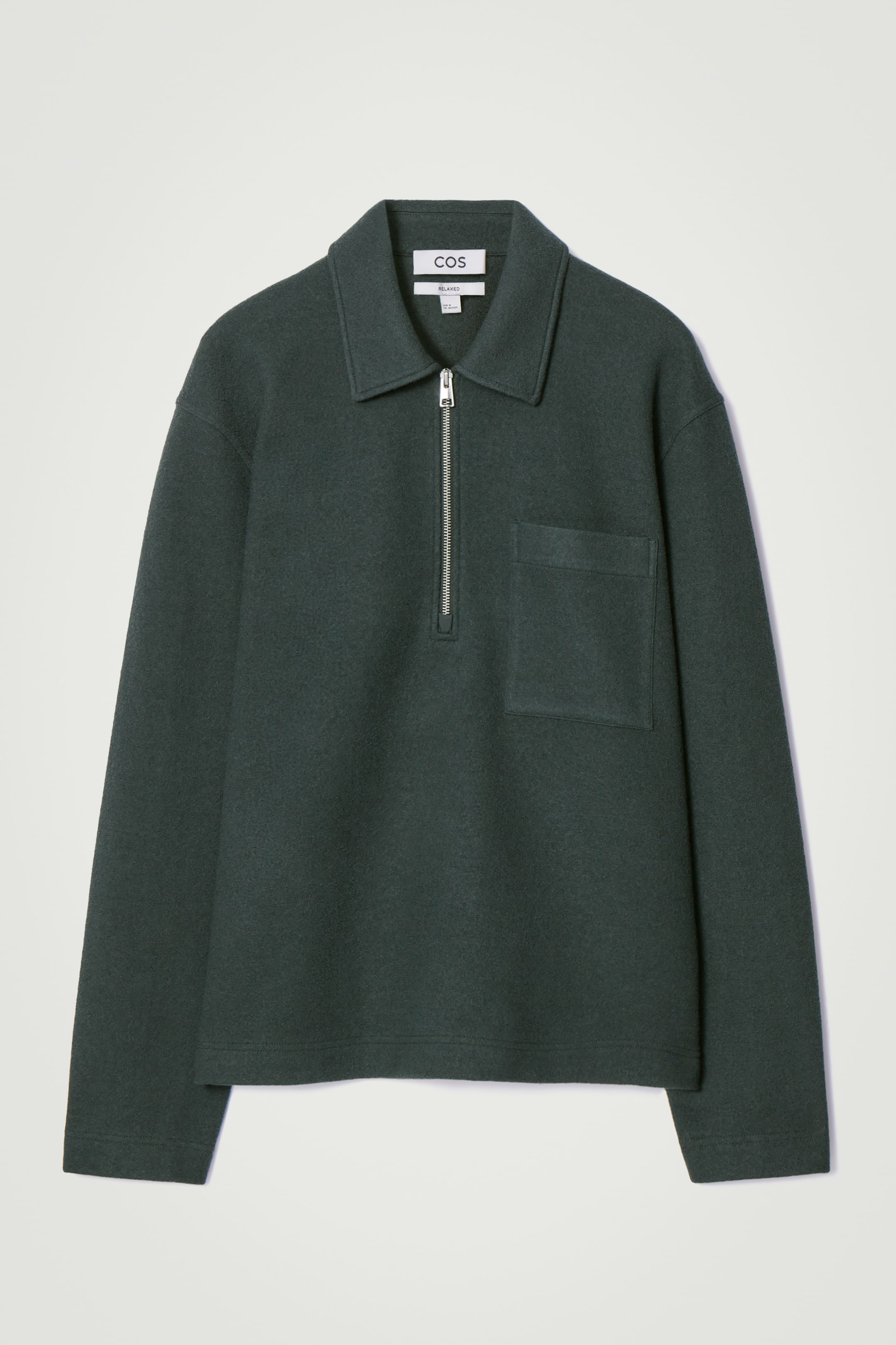 View larger image: HALF-ZIP BOILED-WOOL JUMPER - DARK GREEN - Men | H&M GB 1