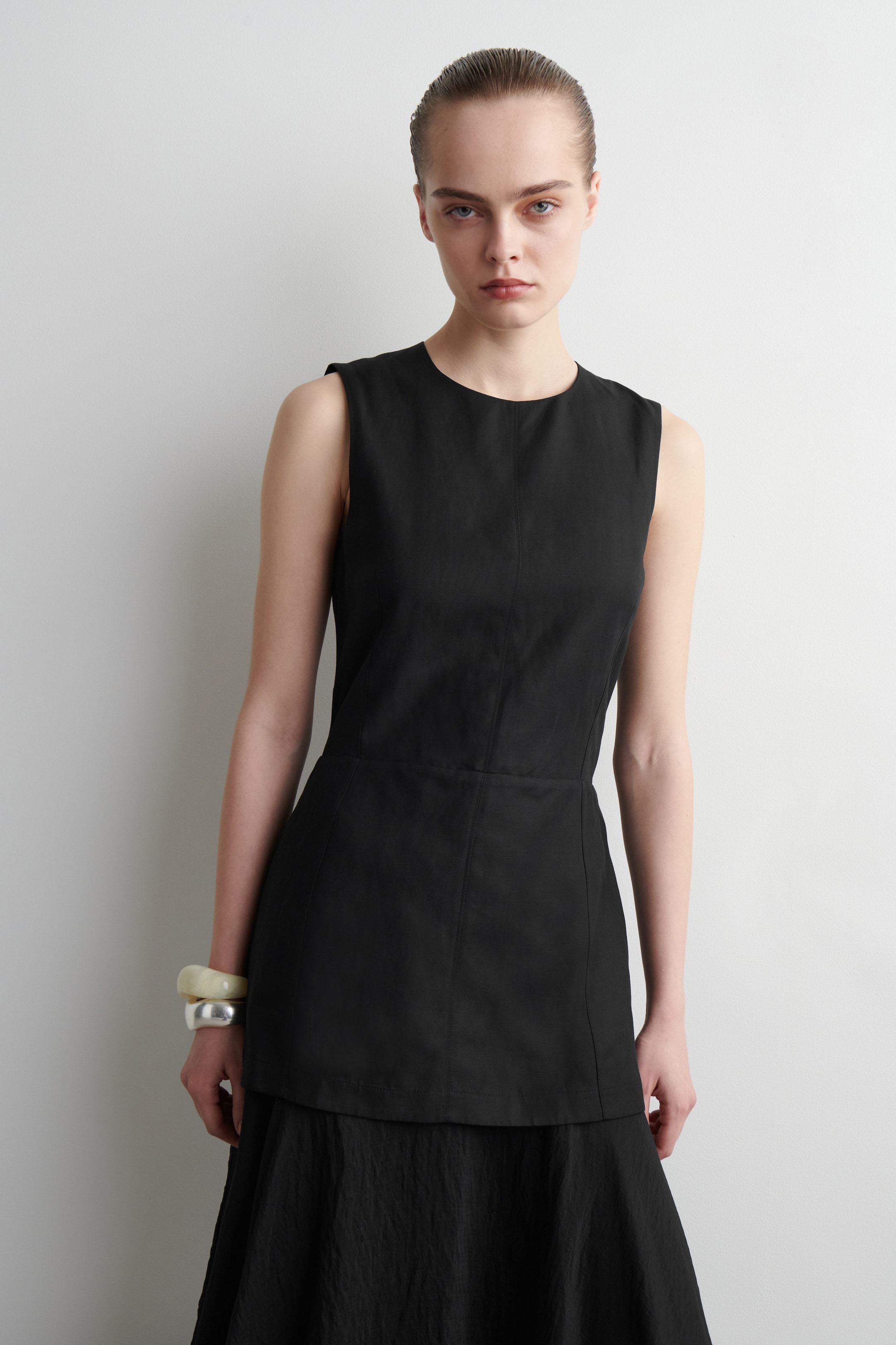 LAYERED PEPLUM MIDI DRESS