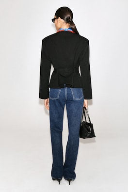 BELTED PEPLUM JACKET — BLACK 5