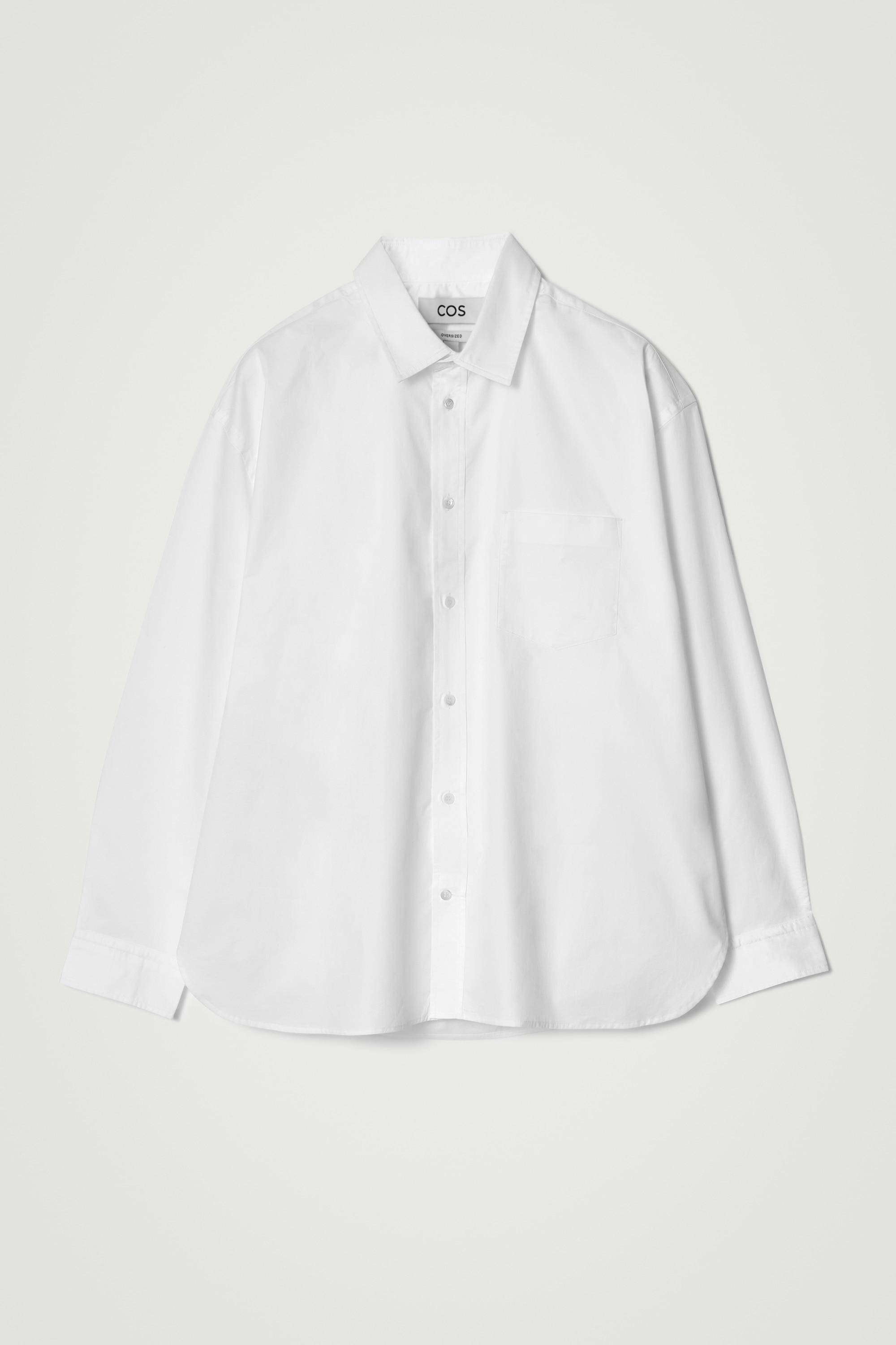 WIDE OVERSIZED COTTON OXFORD SHIRT - WHITE/ORANGE