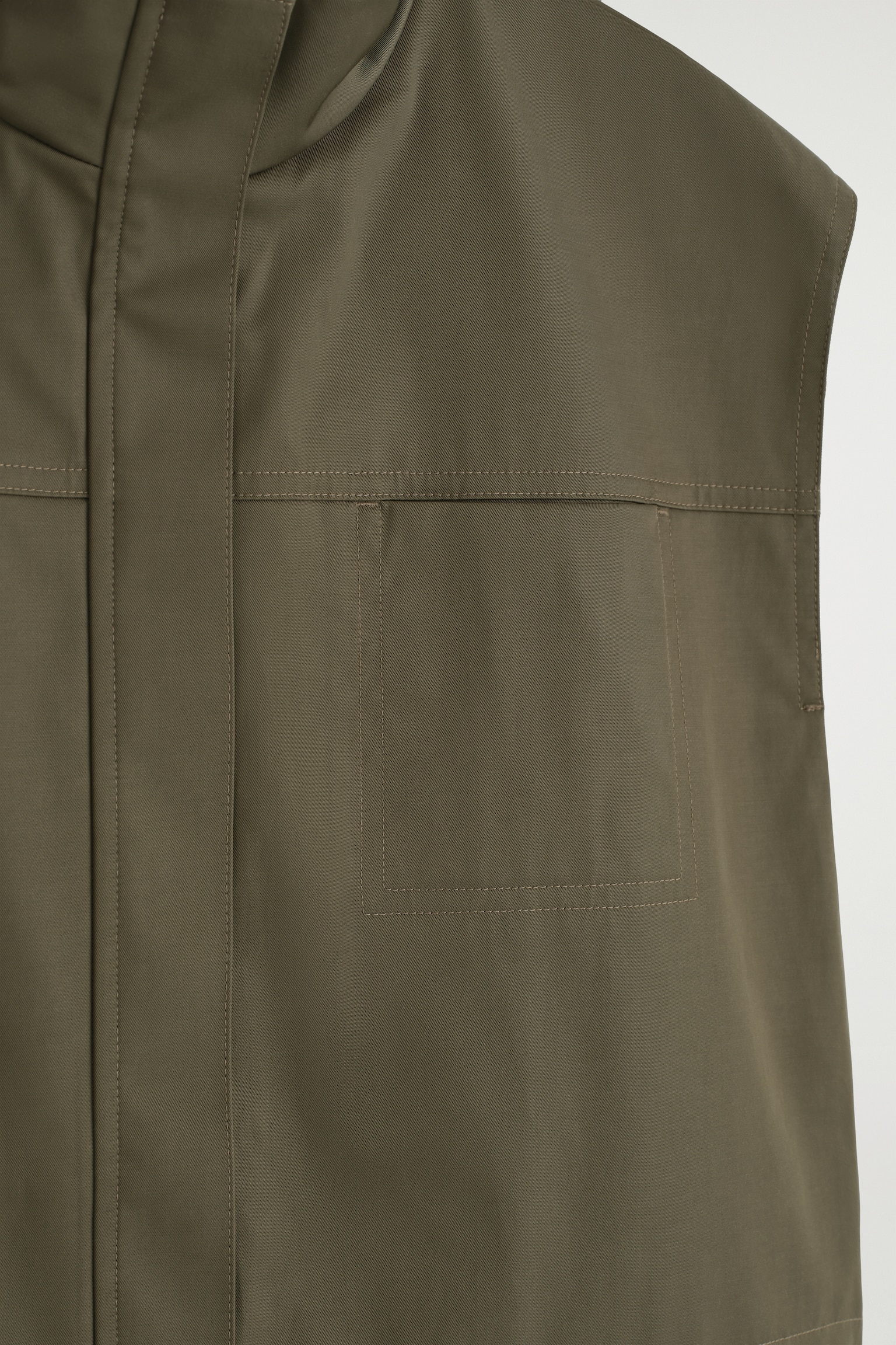 GILET UTILITY CON COLLO A LUPETTO - KAKI/NERO - 4