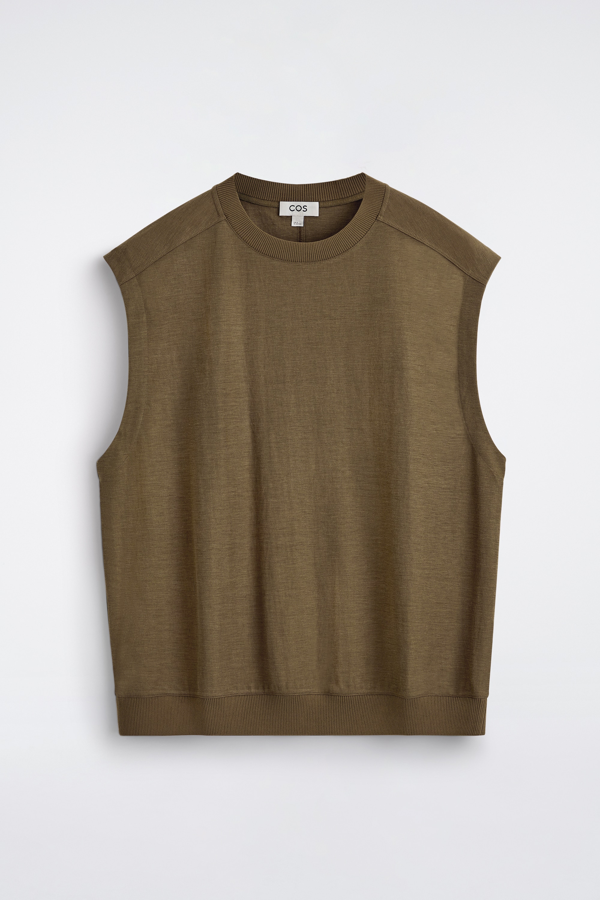 TANKTOP I JERSEY - MØRK KAKI