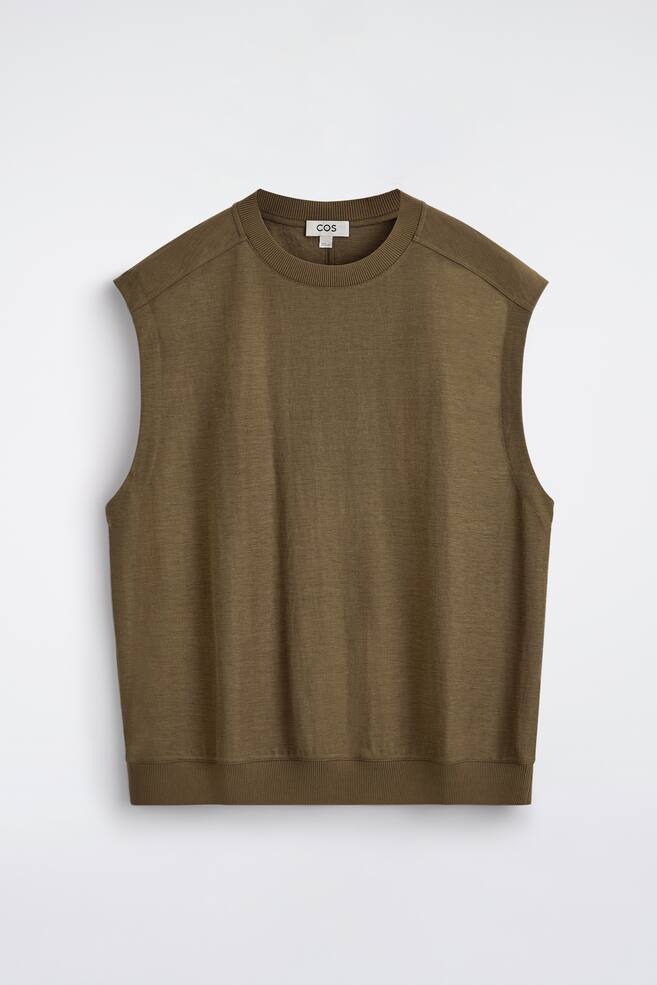 CAMISETA DE TIRANTES FLUIDA - CAQUI OSCURO - 1