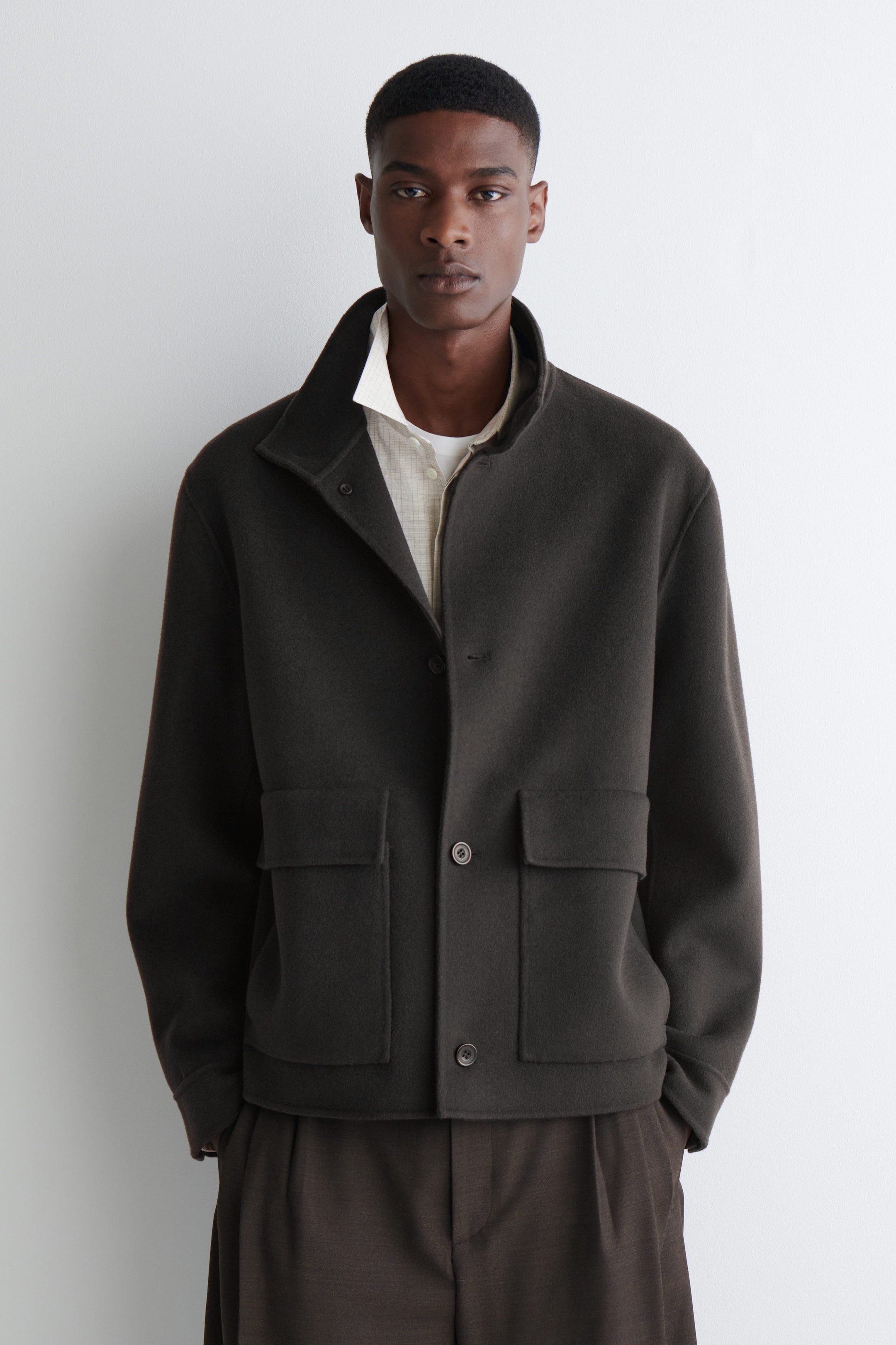 SPLIT WOOL HARRINGTON JACKET
