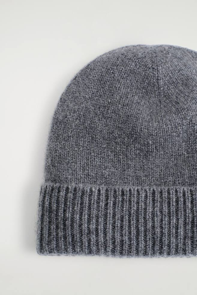 CASHMERE BEANIE-DARK GREY - 5