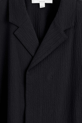 SEERSUCKER RESORT SHIRT — BLACK 6