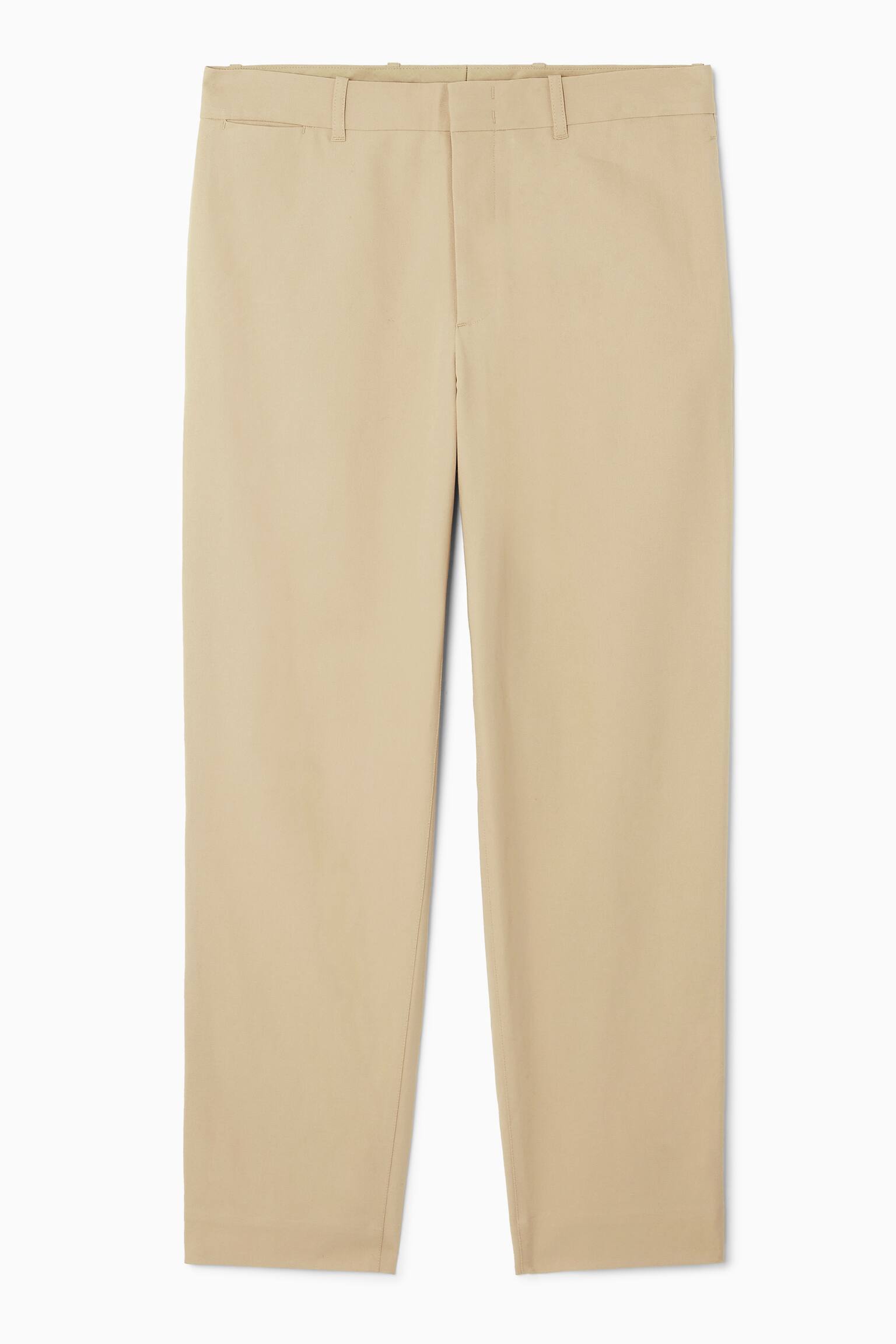 STRAIGHT-LEG TWILL CHINOS - BEŻOWY