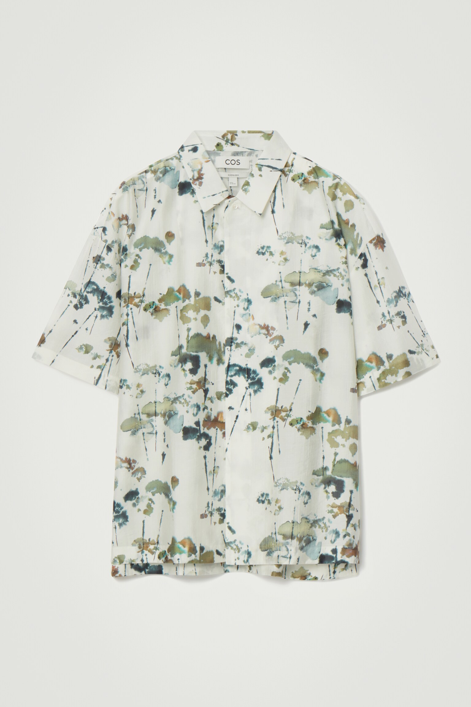OVERSIZED FLORAL-PRINT SHORT-SLEEVED SHIRT - WHITE / FLORAL PRINT
