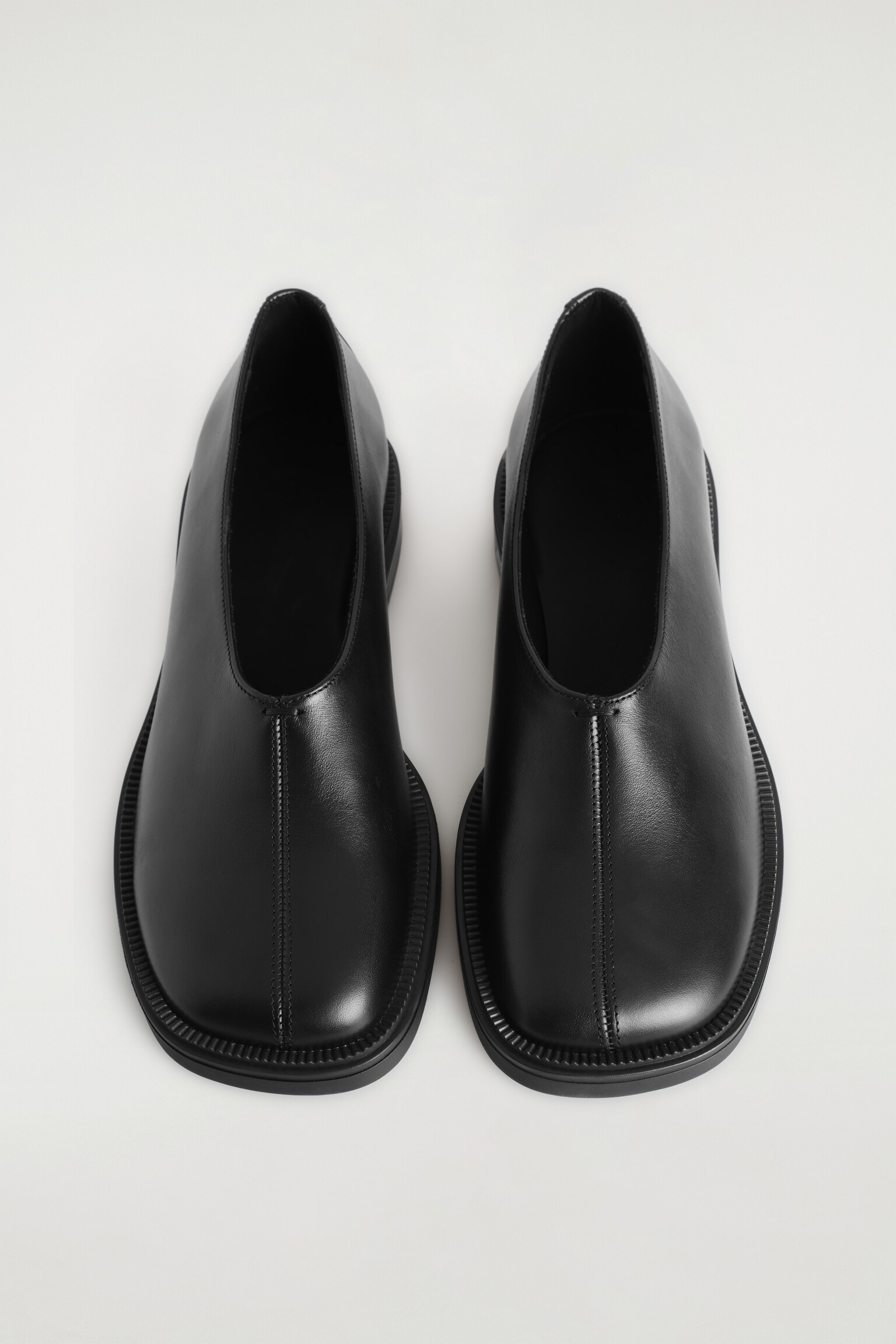 SOULIERS À SEMELLE ÉPAISSE EN CUIR - NOIR - 3