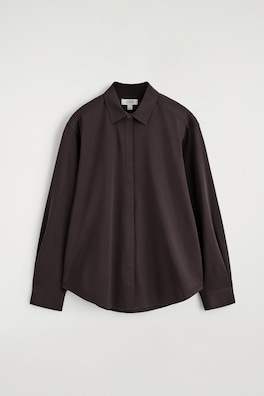 PIMA COTTON-JERSEY SHIRT — DARK BROWN 7
