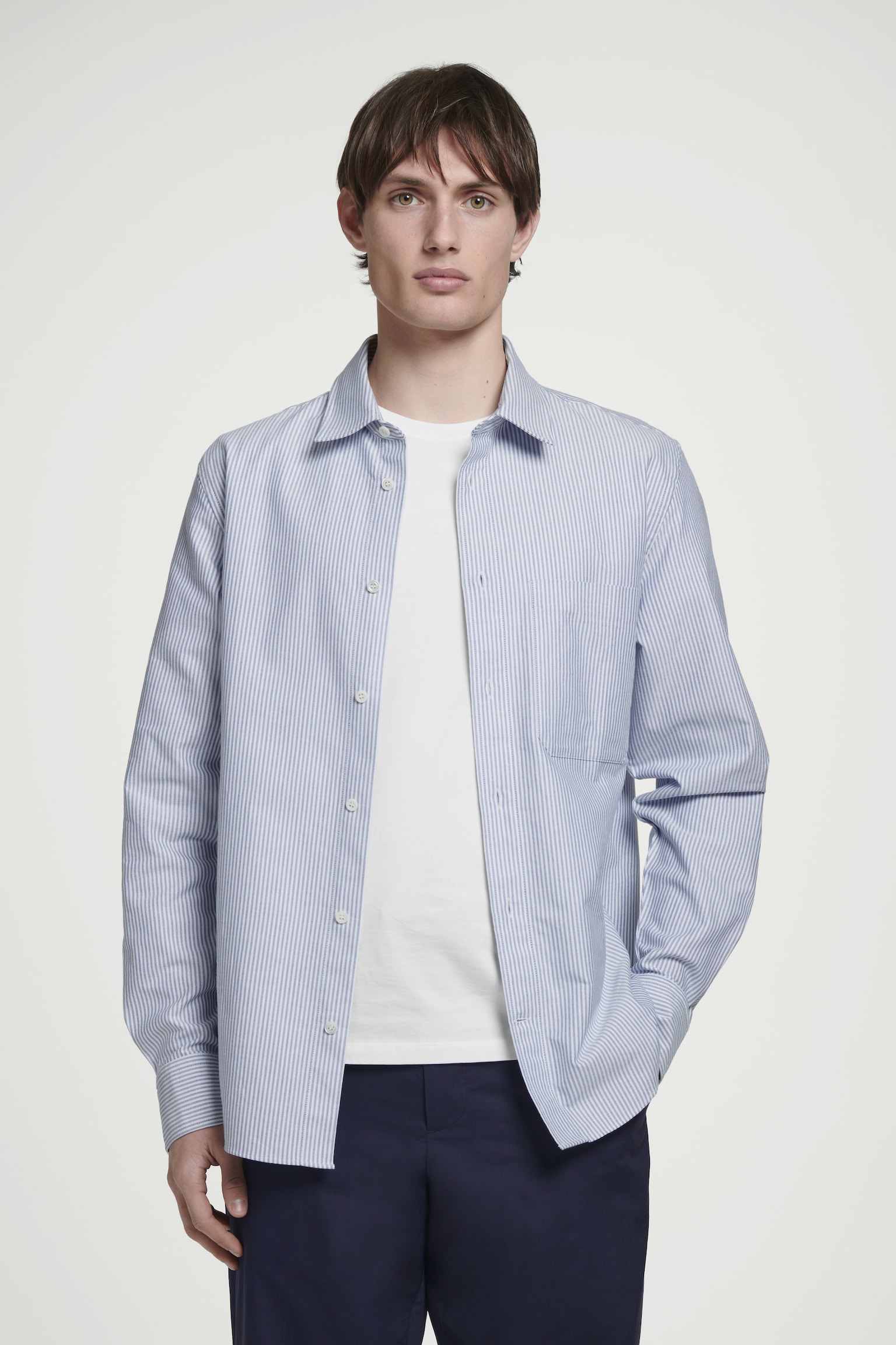 RELAXED OXFORD SHIRT - BLUE / WHITE / STRIPED/WHITE