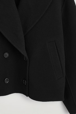 OVERSIZED DOUBLE-FACED WOOL JACKET — BLACK 7