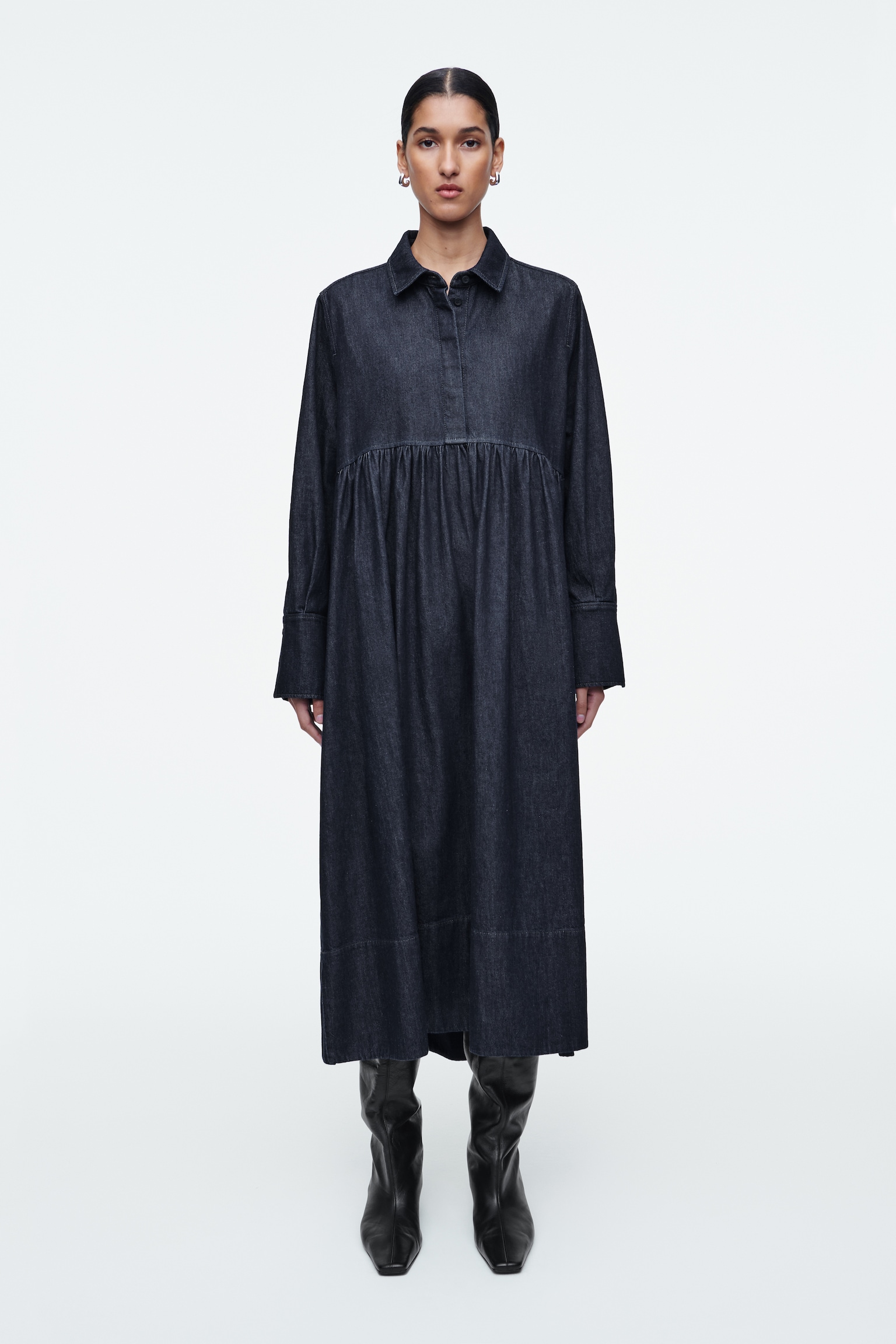 CHEMISIER OVERSIZE IN DENIM - INDACO