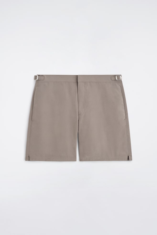 ELEGANTE BADESHORTS - GRAU/BURGUNDERROT - 1