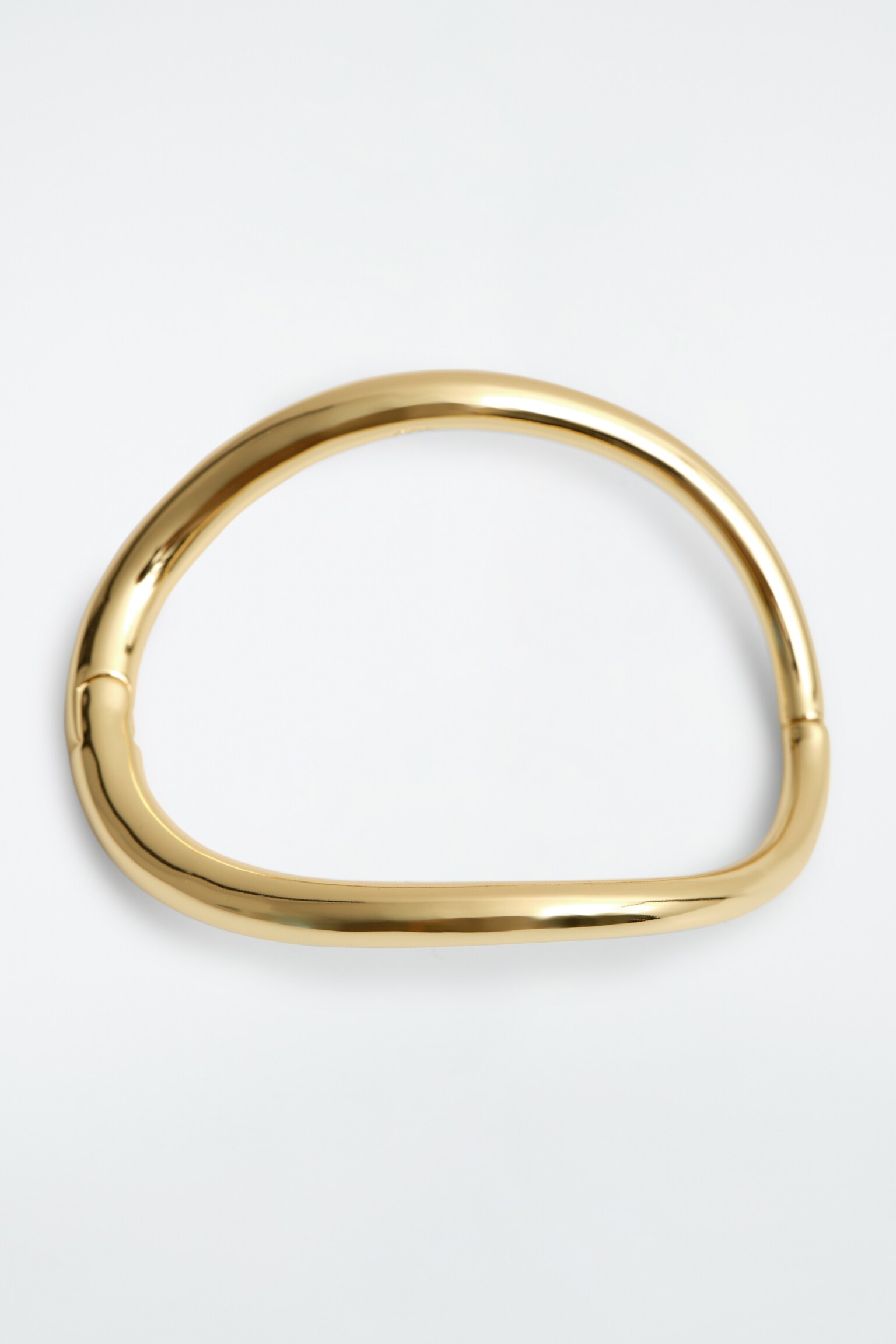 CURVED HINGED BANGLE - GOLD/SILVER - 3