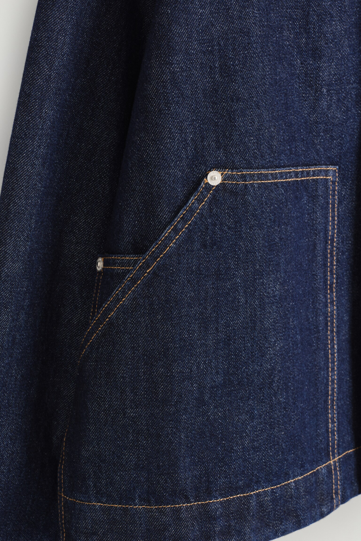 CHAQUETA DE DENIM LAVADO - AZUL OSCURO/BEIGE - 8