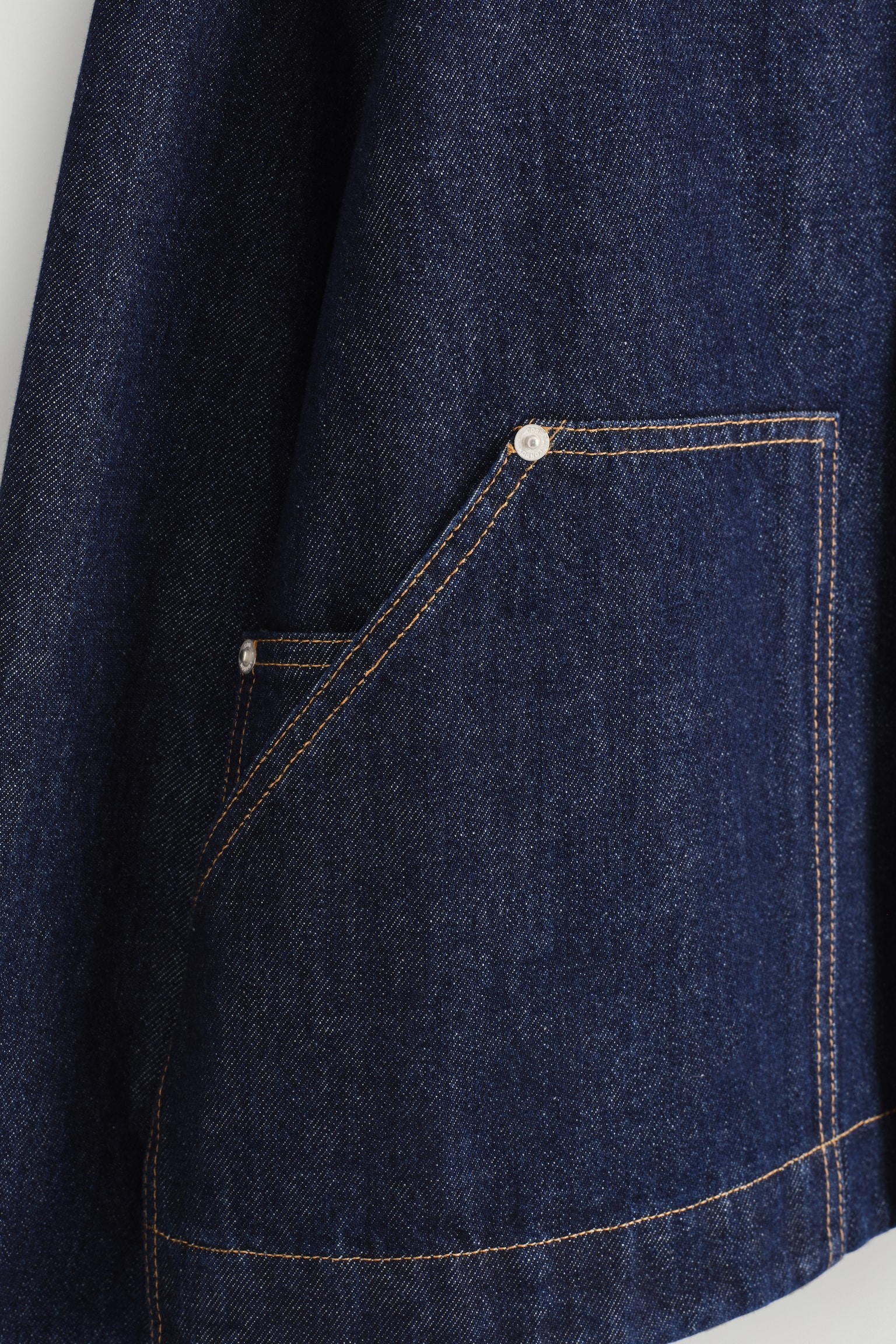 CHAQUETA DE DENIM LAVADO - AZUL OSCURO/BEIGE - 7