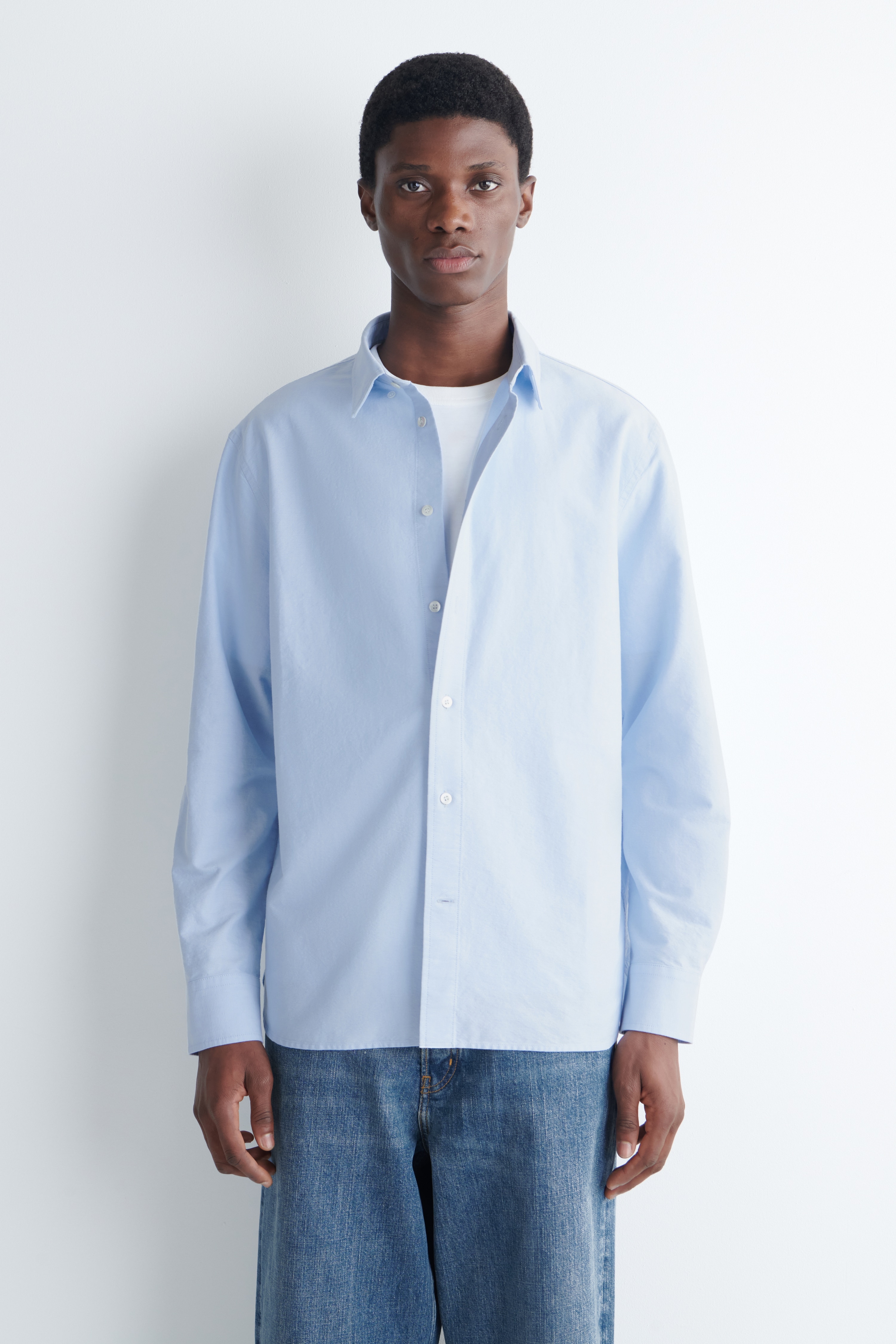 Camisa Oxford de Algodão - Azul claro/Verde / Branco / às riscas/Azul / Branco / às riscas/BRANCO/BRANCO