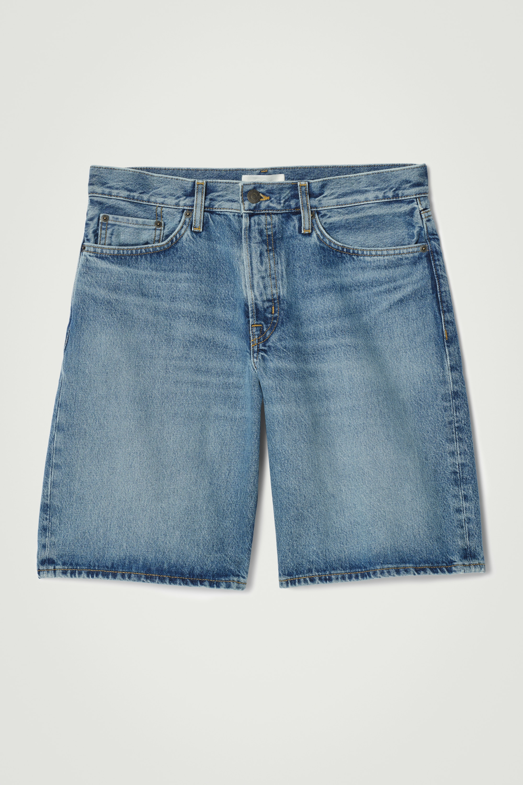 PANTALÓN CORTO VAQUERO - AZUL/CRUDO