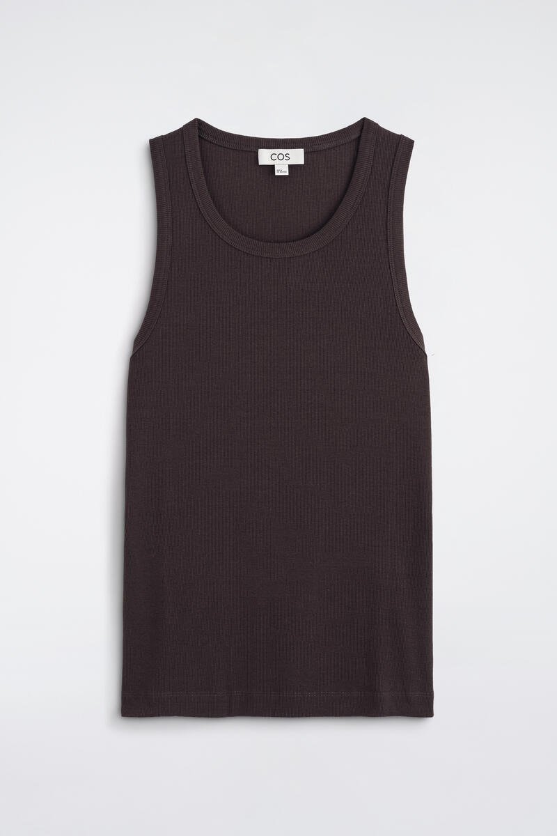 Slim Ribbed Cotton Tank Top