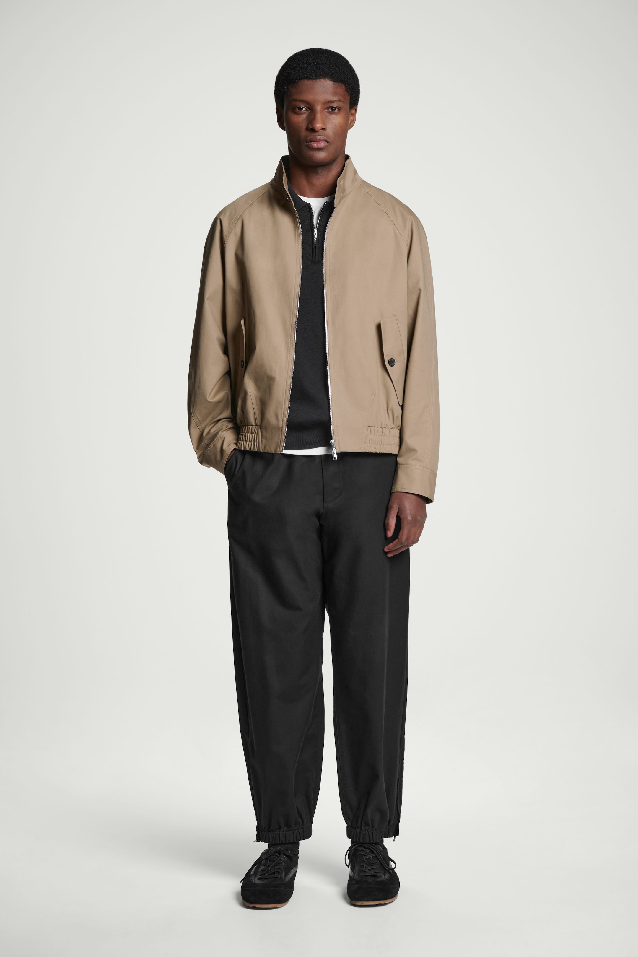 ELASTICATED TAPERED TROUSERS