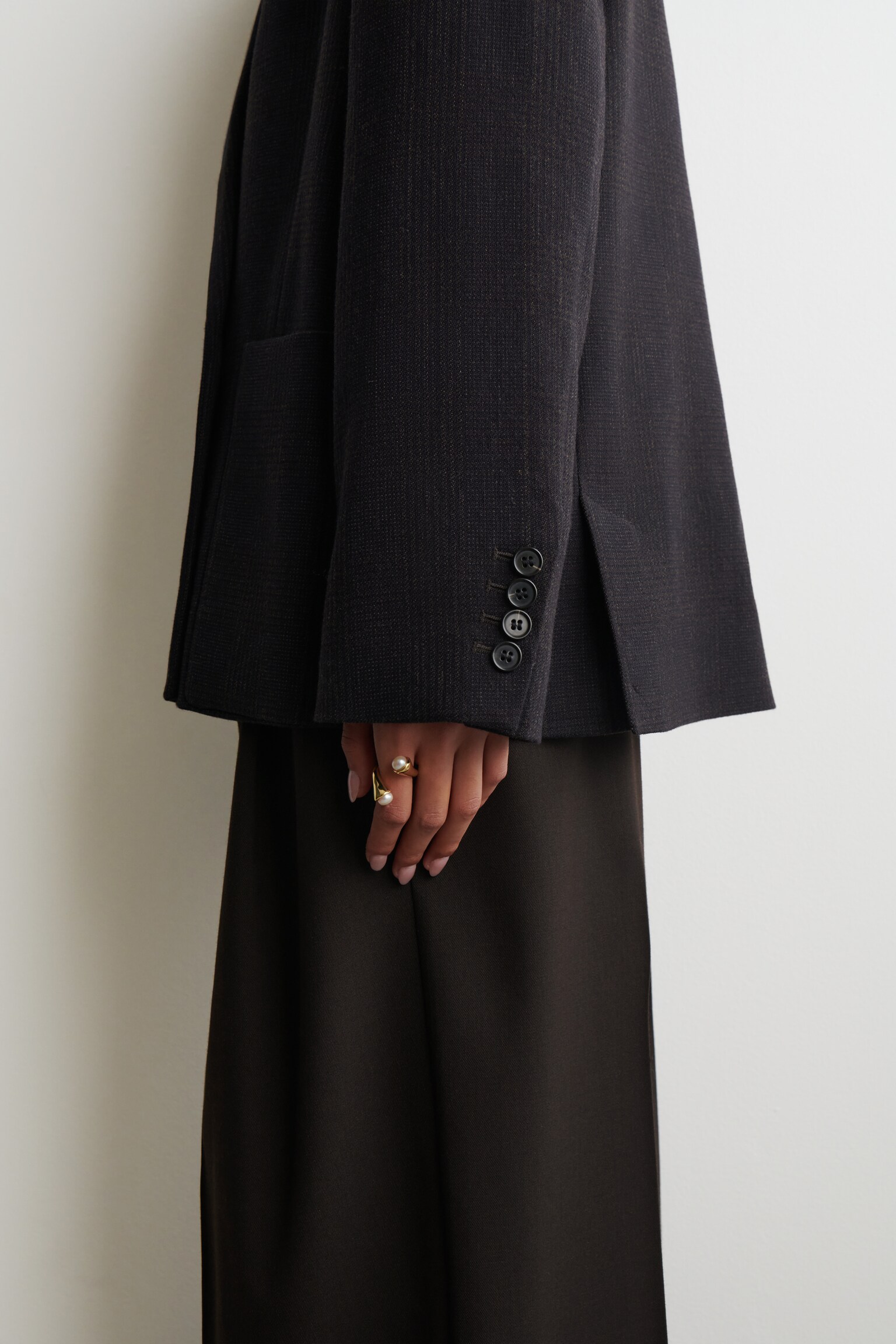 TWISTED FRESHWATER PEARL RING - GOLD - 1