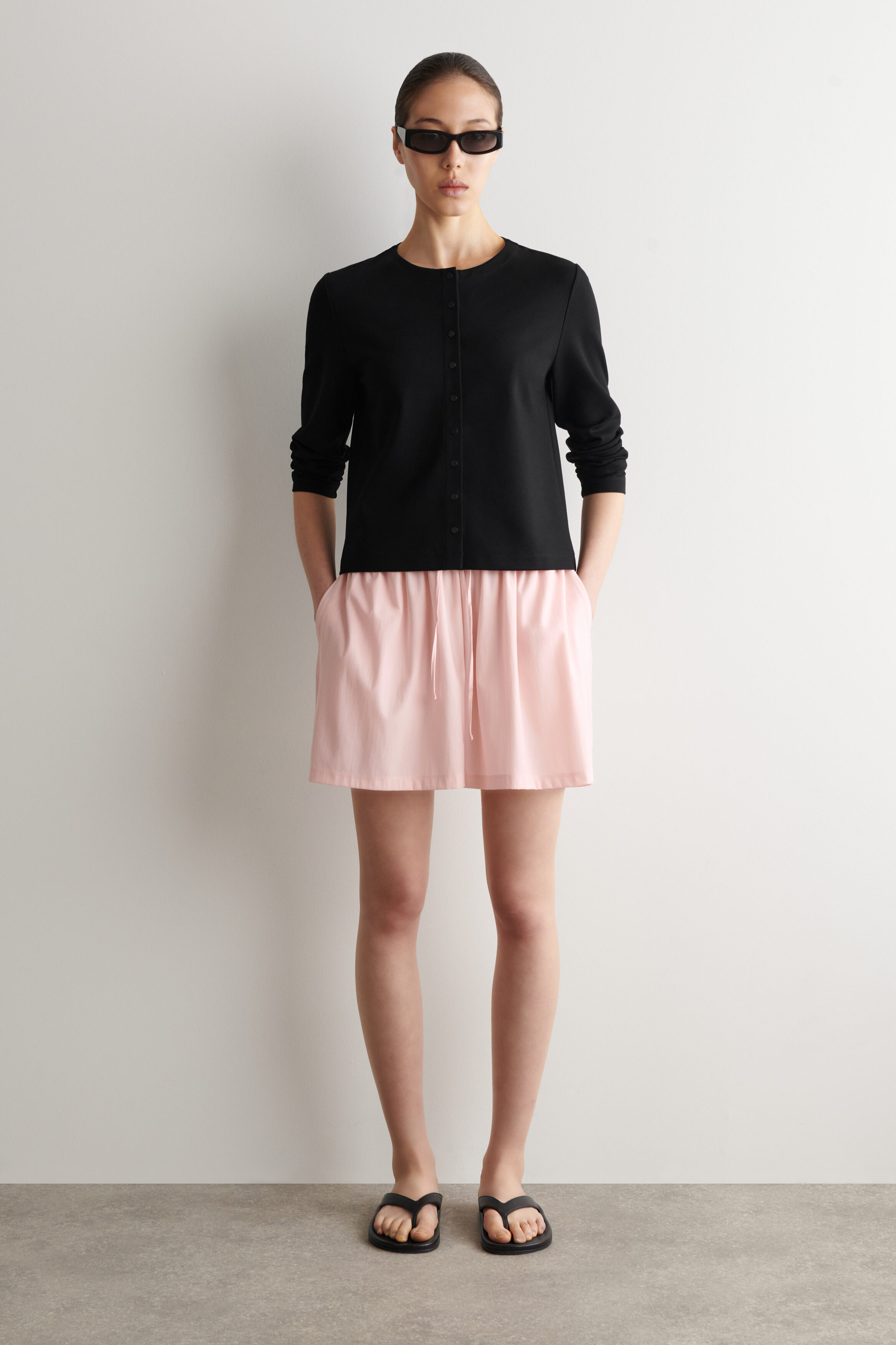 Ruched-Waist Shorts
