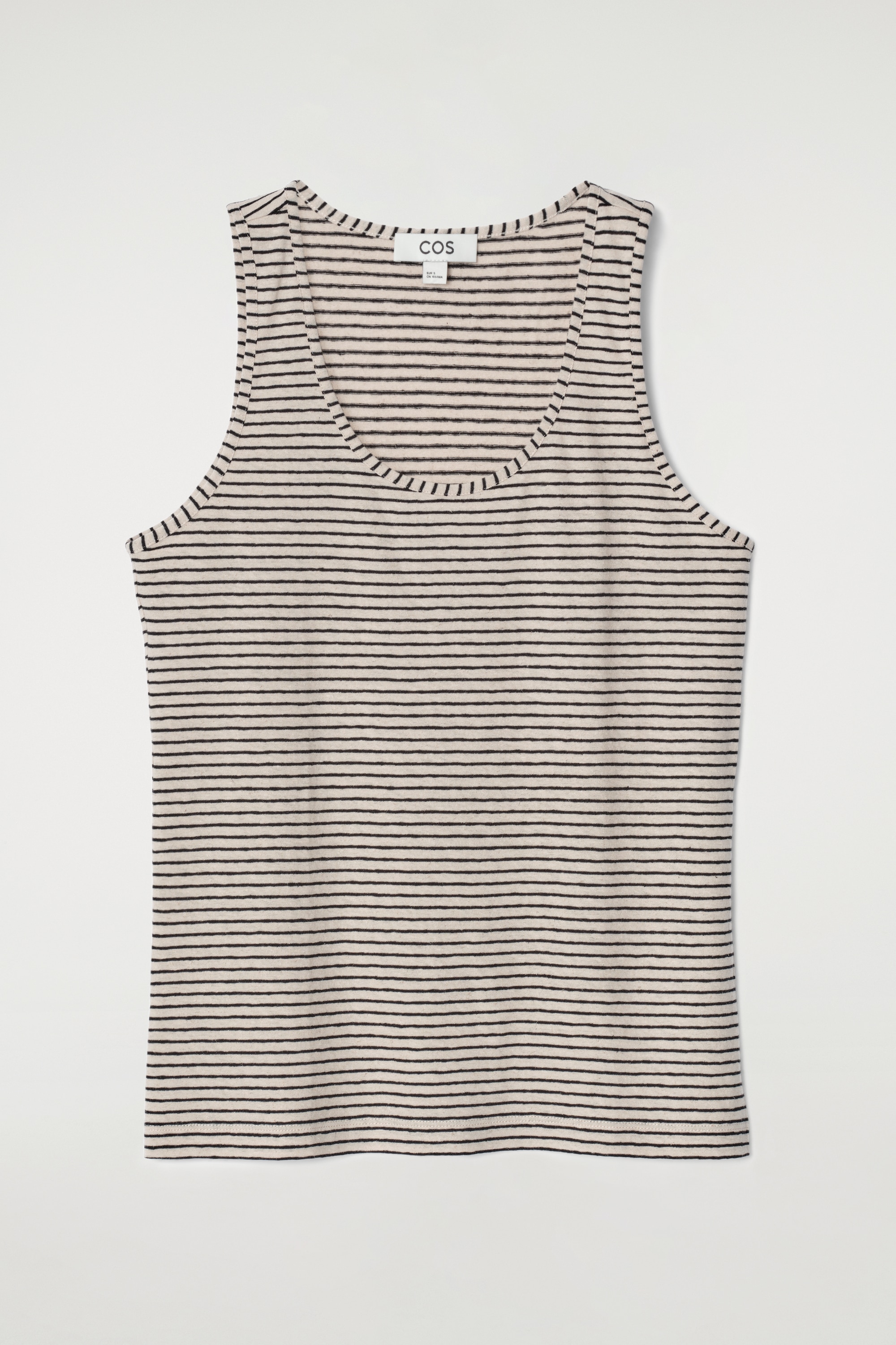 Maiou din bumbac și in - NEGRU / IVORIU / CU DUNGI/NEGRU