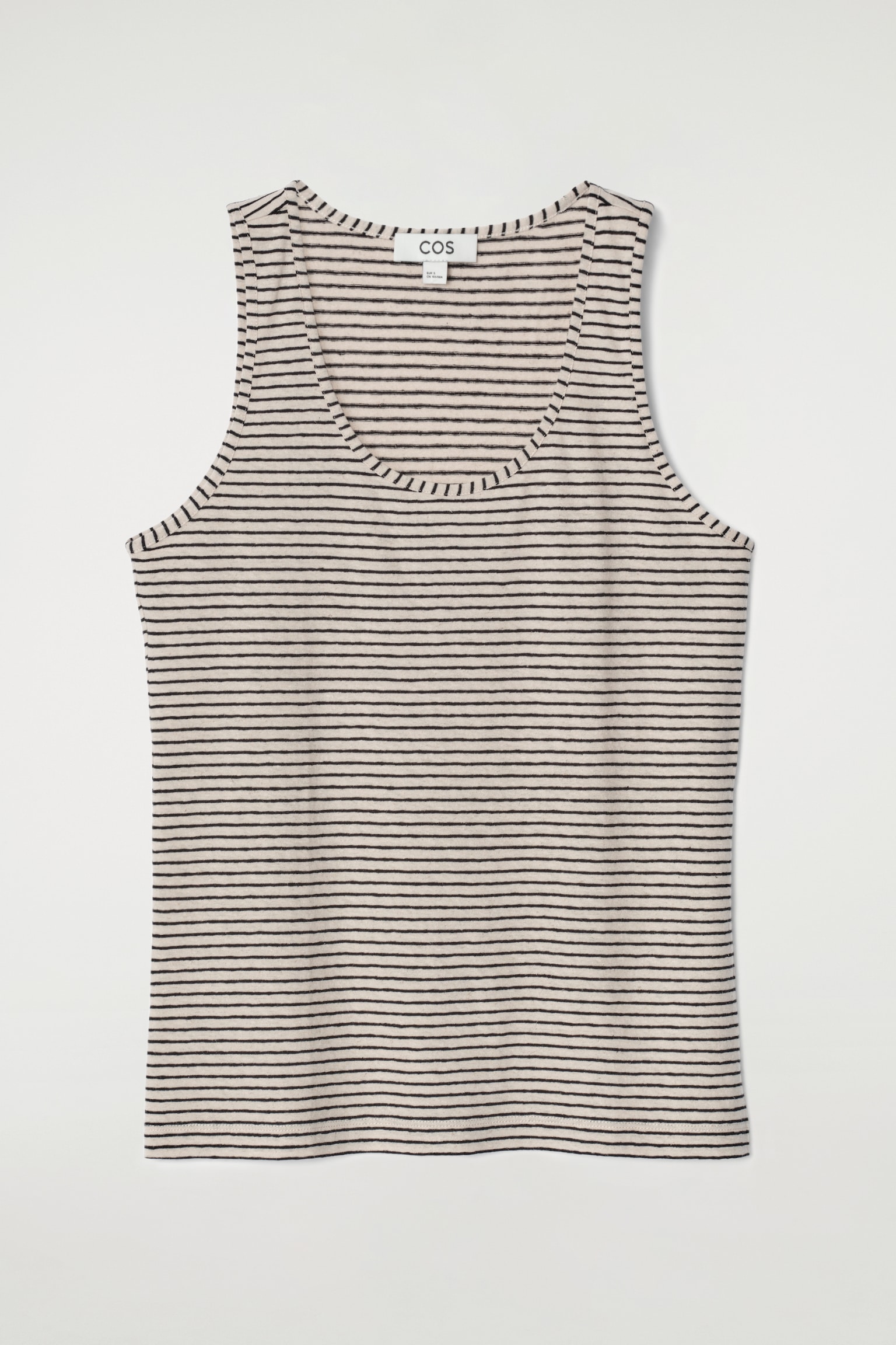 CAMISETA DE TIRANTES EN MEZCLA DE LINO Y ALGODÓN - NEGRO / MARFIL / RAYAS/NEGRO - 2