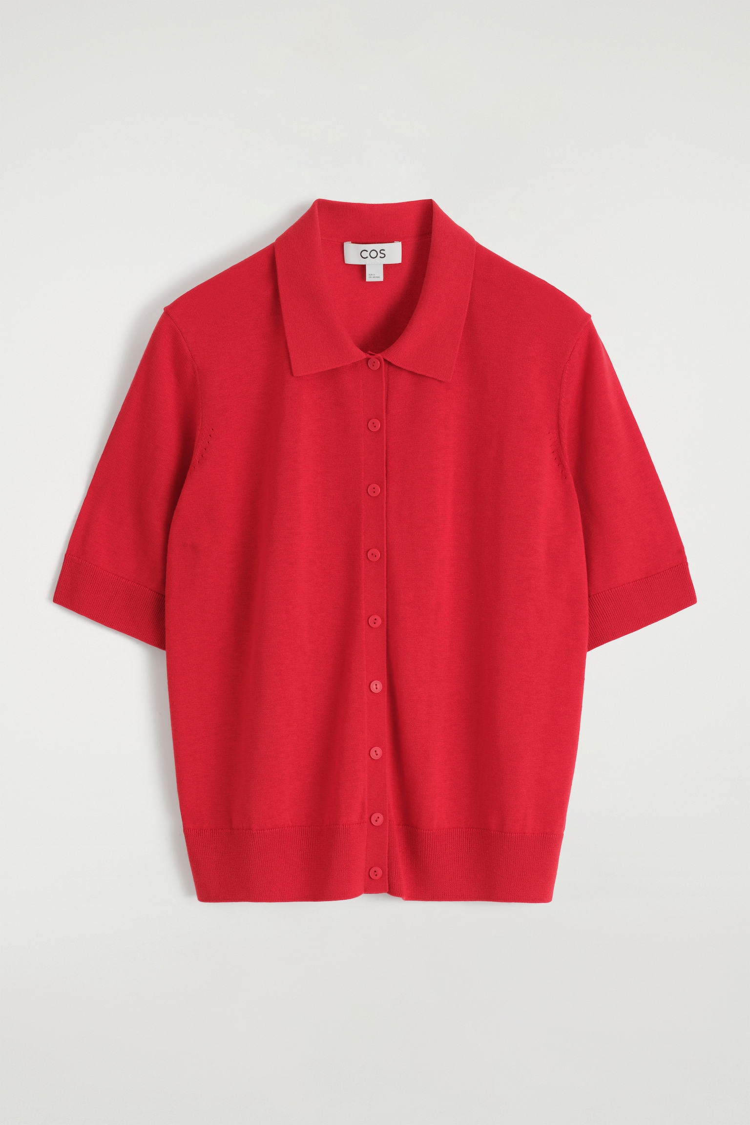 CÁRDIGAN POLO EN MEZCLA DE LANA MERINO - ROJO/GRIS JASPEADO - 2