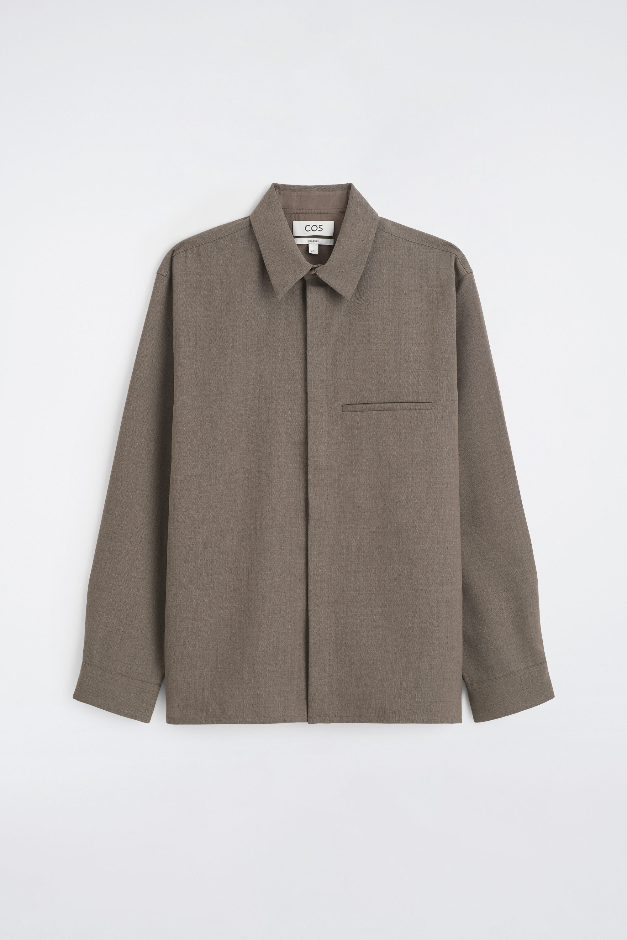 RELAXED WOOL-BLEND SHIRT - BROWN MÉLANGE | COS US
