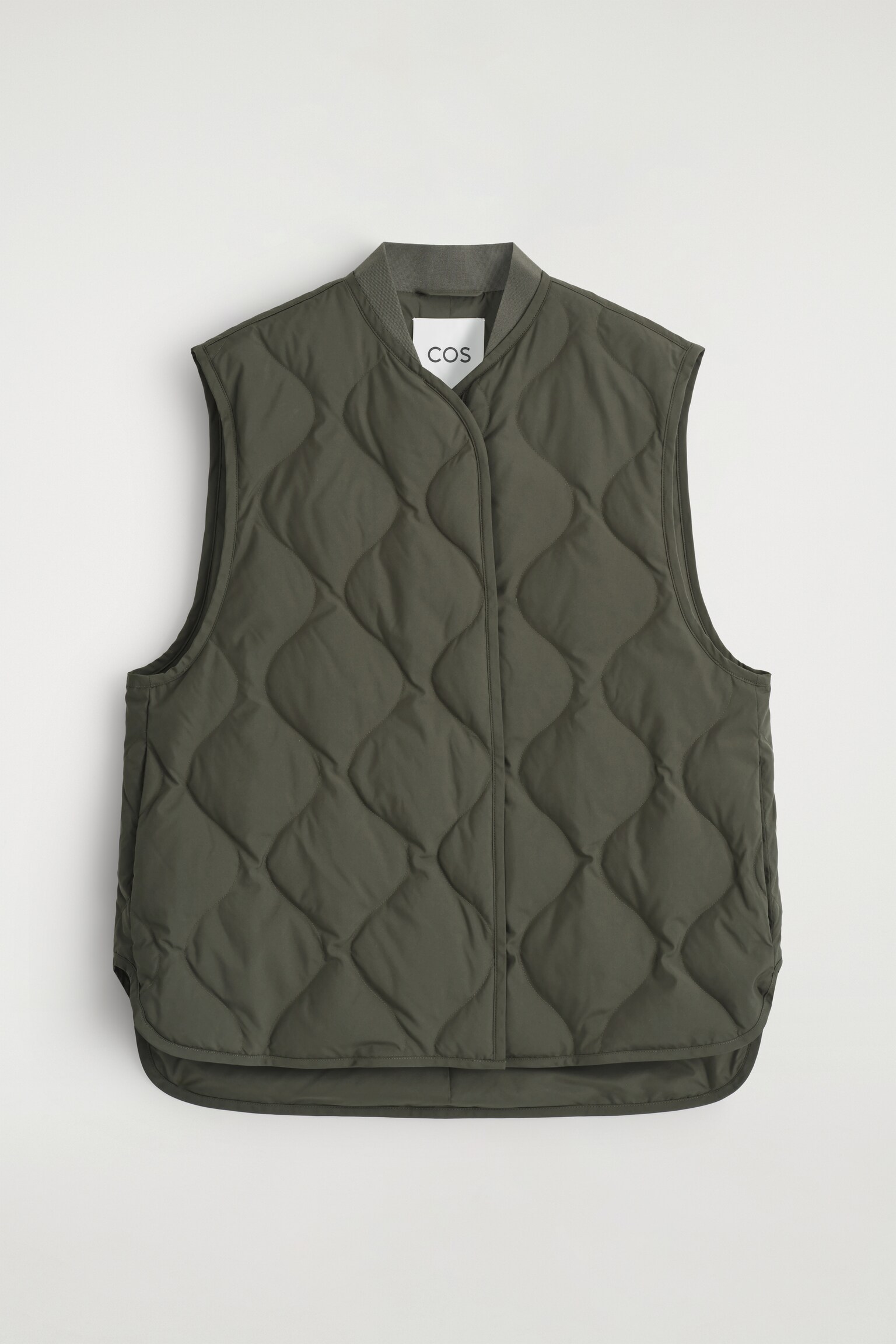 GILET OVERSIZE MATELASSÉ EN DUVET - KAKI FONCÉ/BEIGE FONCÉ - 2